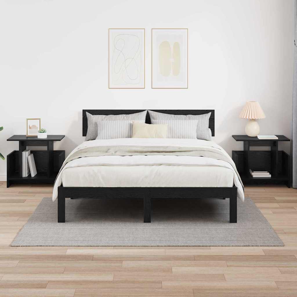 TV stalak 2 pcs Crni hrast 50 x 35 x 45 cm Konstruirano drvo