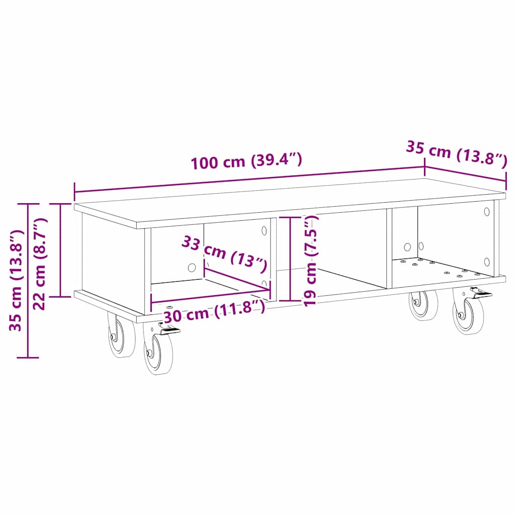 TV stalak Umjetnički hrast 100 x 35 x 35 cm Konstruirano drvo