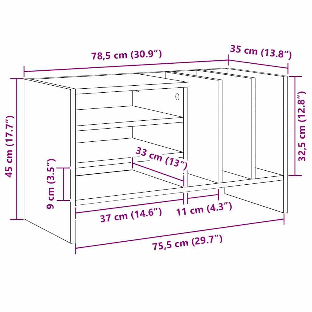 Ormar za ploče Sonoma hrast 78.5 x 35 x 45 cm Konstruirano drvo