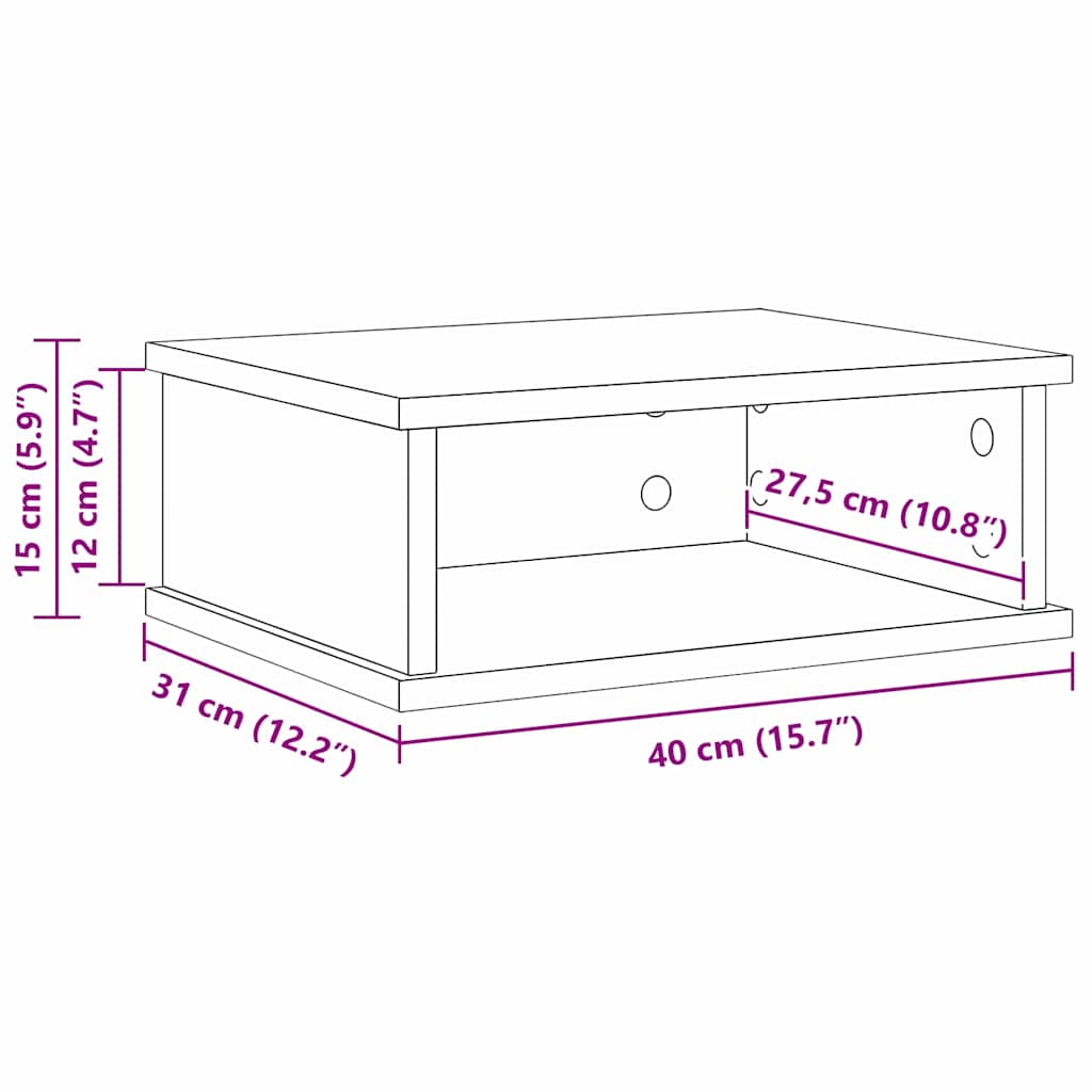 Noćni ormarić 2 pcs Umjetnički hrast 40 x 31 x 15 cm