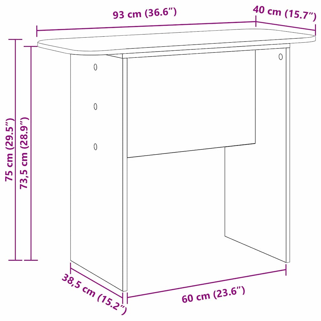 Konzolna stolica Staro drvo 93 x 40 x 75 cm Konstruirano drvo