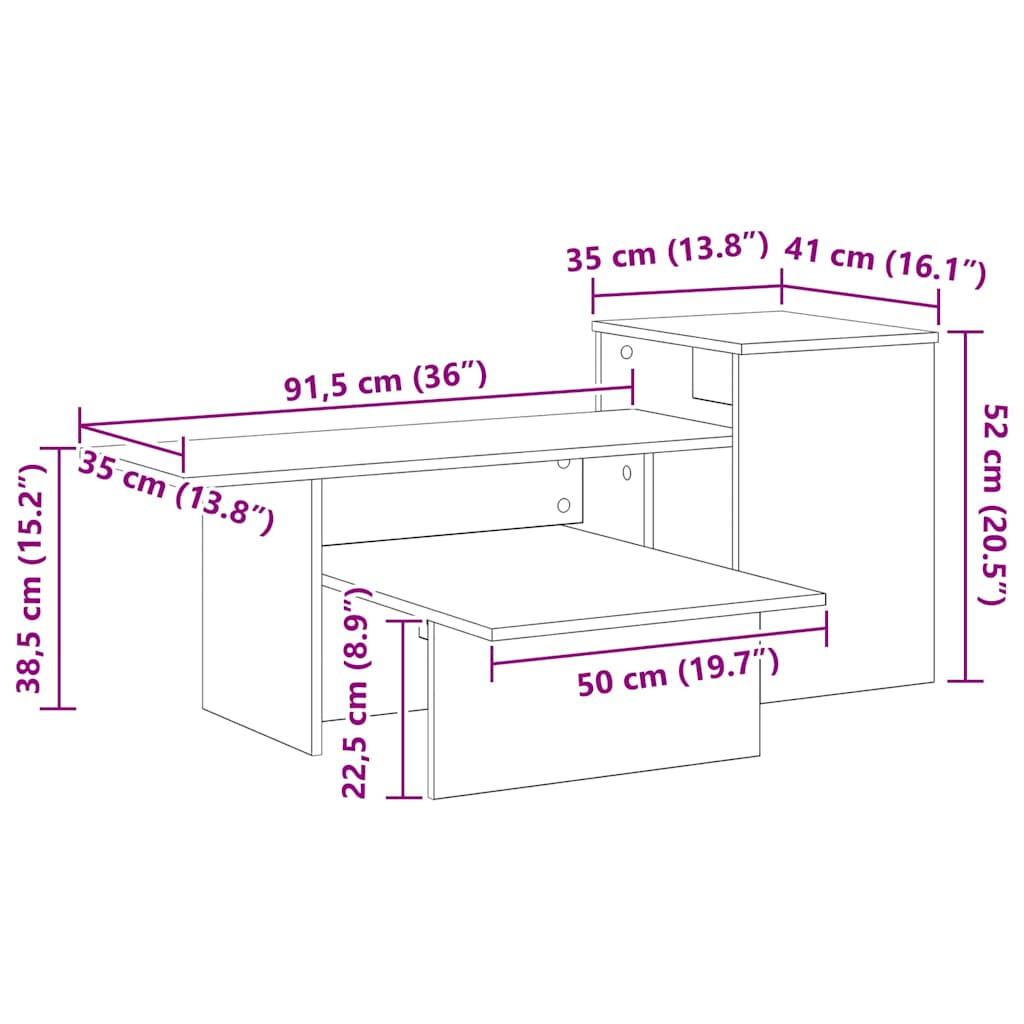 Konzolna stolica Crni hrast 91,5 x 35 x 38,5 cm