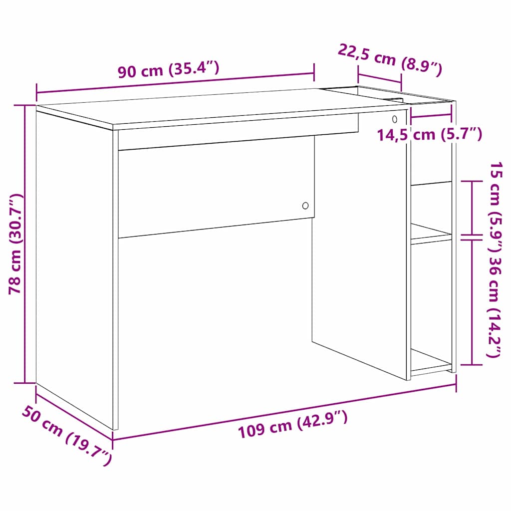 Stol Sonoma hrast 109 x 50 x 78 cm Konstruirano drvo