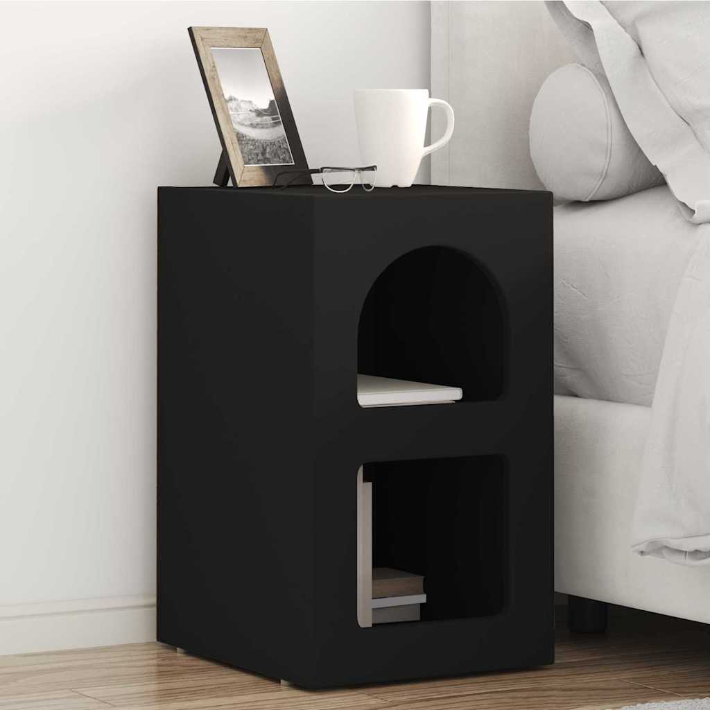 Noćni ormarić 2 pcs Crna 29,5 x 33,5 x 50 cm Konstruirano drvo