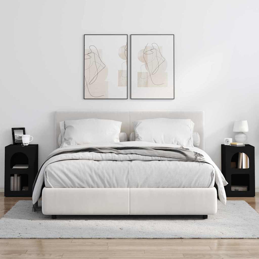 Noćni ormarić 2 pcs Crna 29,5 x 33,5 x 50 cm Konstruirano drvo