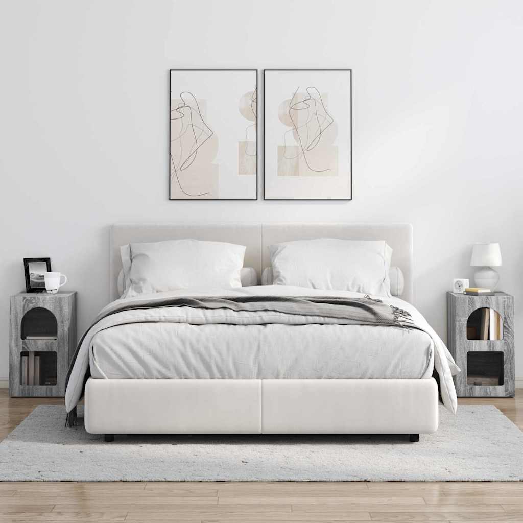Noćni ormarić 2 pcs Siva Sonoma 29,5 x 33,5 x 50 cm