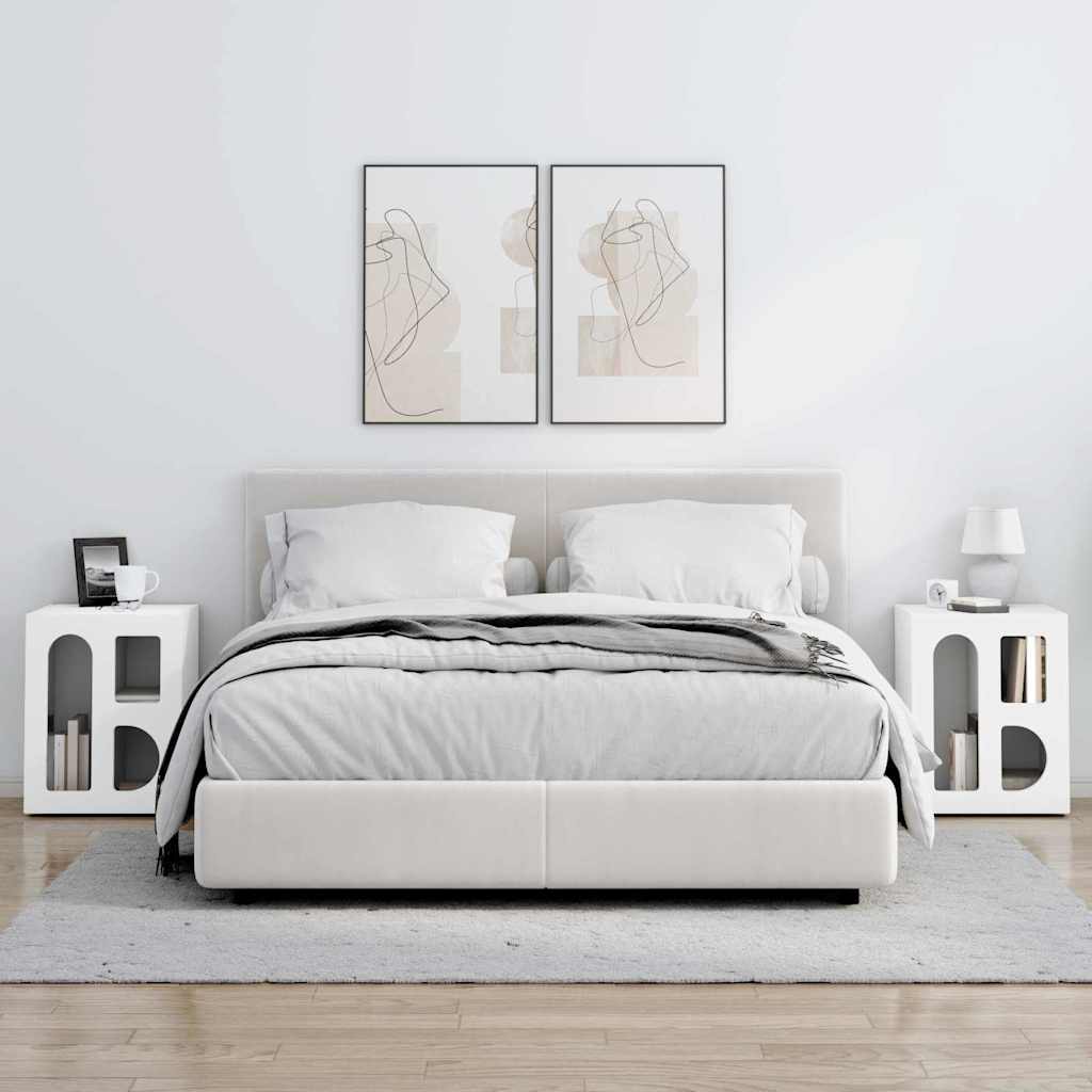 Noćni ormarić 2 pcs Bijelo 40 x 35 x 50 cm Konstruirano drvo