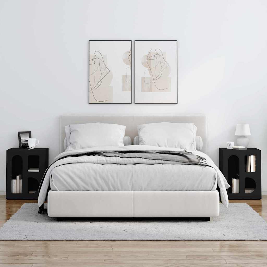 Noćni ormarić 2 pcs Crna 40 x 35 x 50 cm Konstruirano drvo