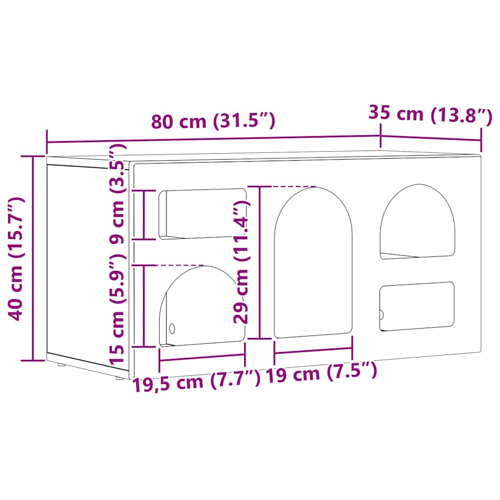 TV ormar Siva Sonoma 80 x 35 x 40 cm Konstruirano drvo
