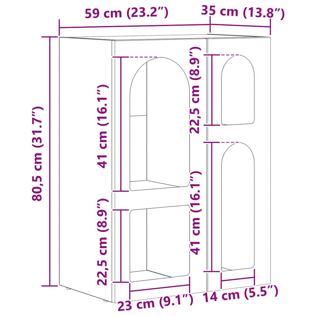 Kreveta Crna 59 x 35 x 80.5 cm Konstruirano drvo