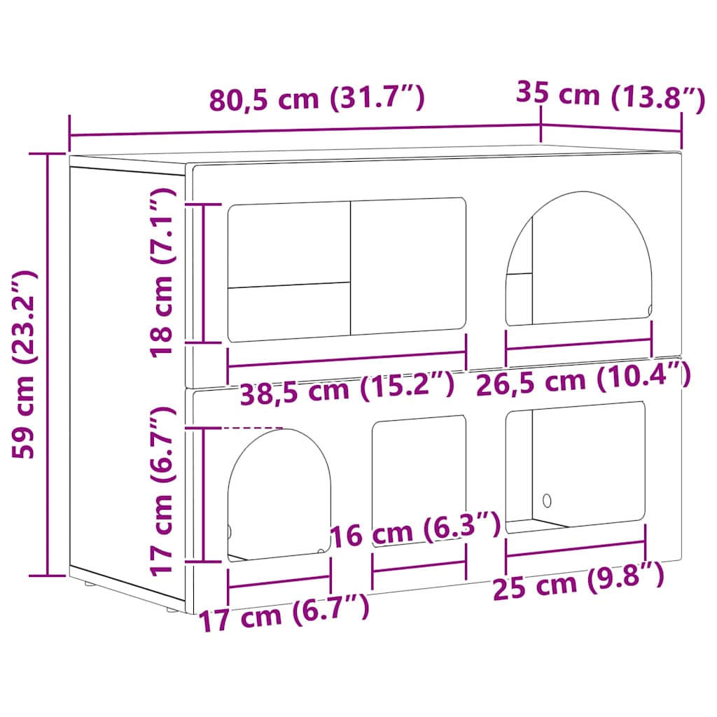Kreveta Betonski sivi 80.5 x 35 x 59 cm Konstruirano drvo