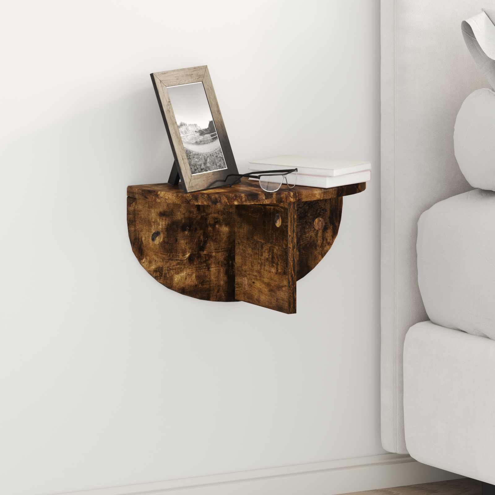 Polica na zidu Zidne 2 pcs Dimljeni hrast 38 x 19 x 19 cm
