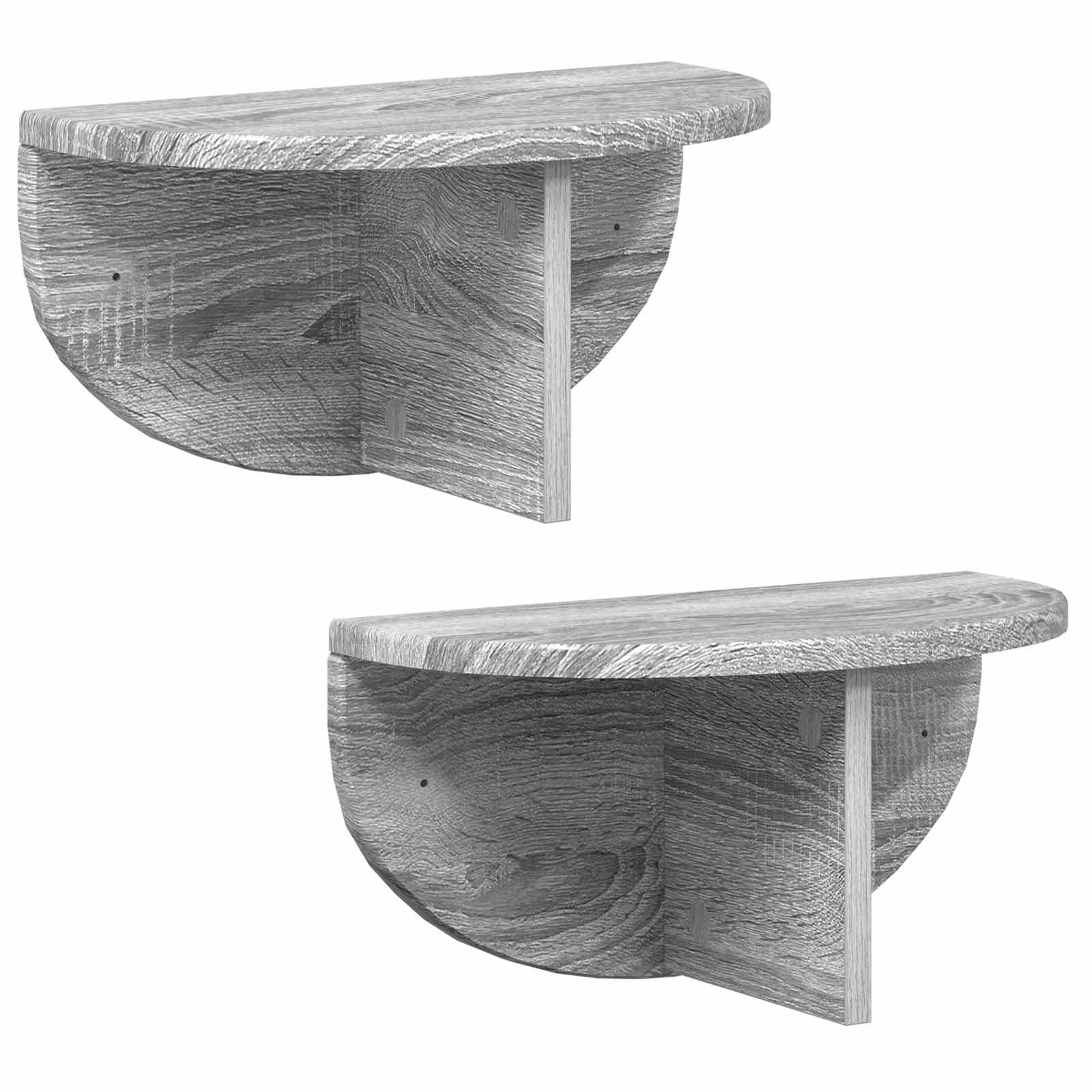 Polica na zidu Zidne 2 pcs Siva Sonoma 38 x 19 x 19 cm
