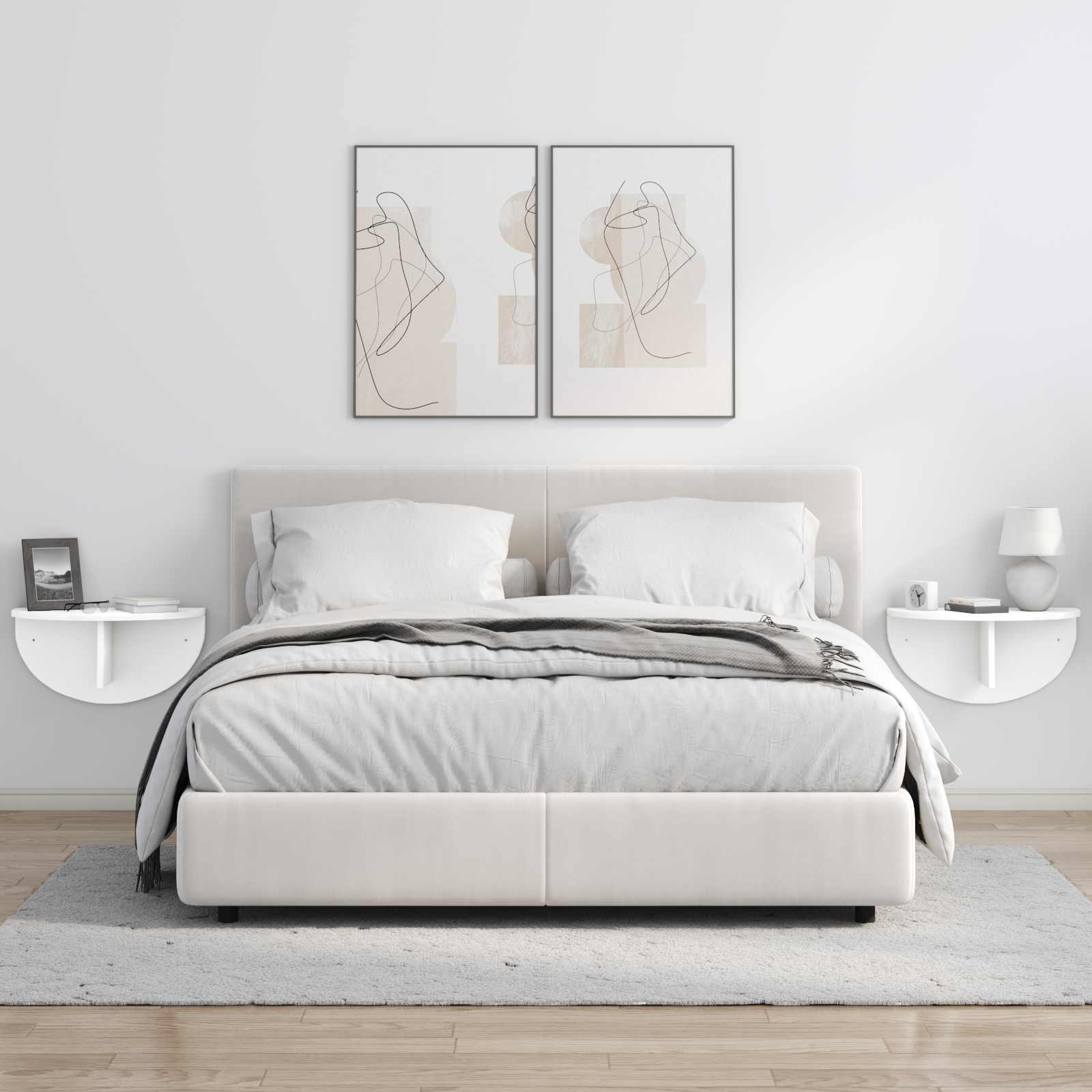 Polica na zidu Zidne Bijelo 48 x 24 x 24 cm Konstruirano drvo