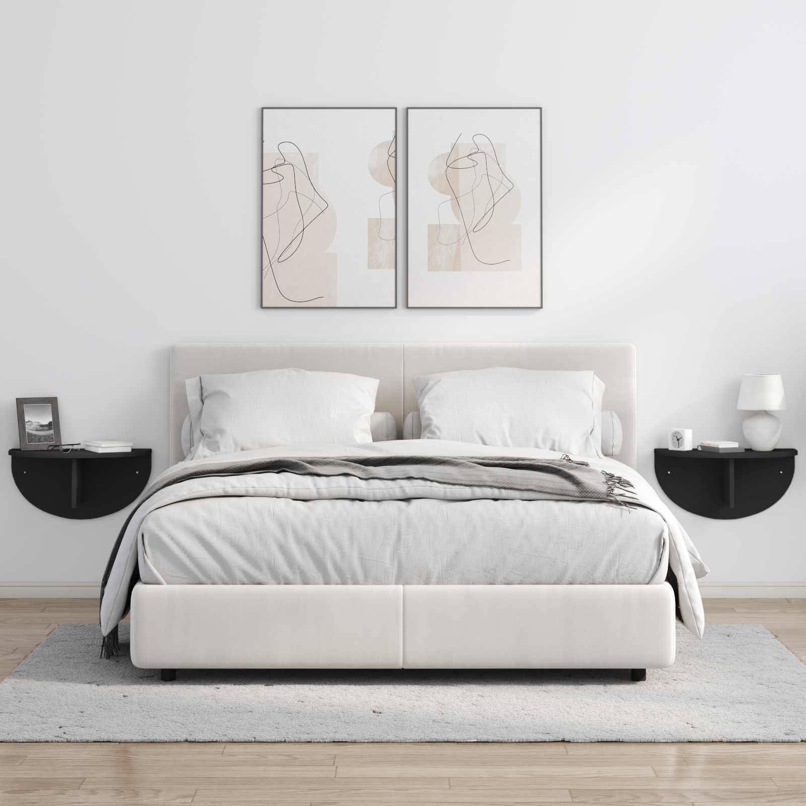 Polica na zidu Zidne Crna 48 x 24 x 24 cm Konstruirano drvo
