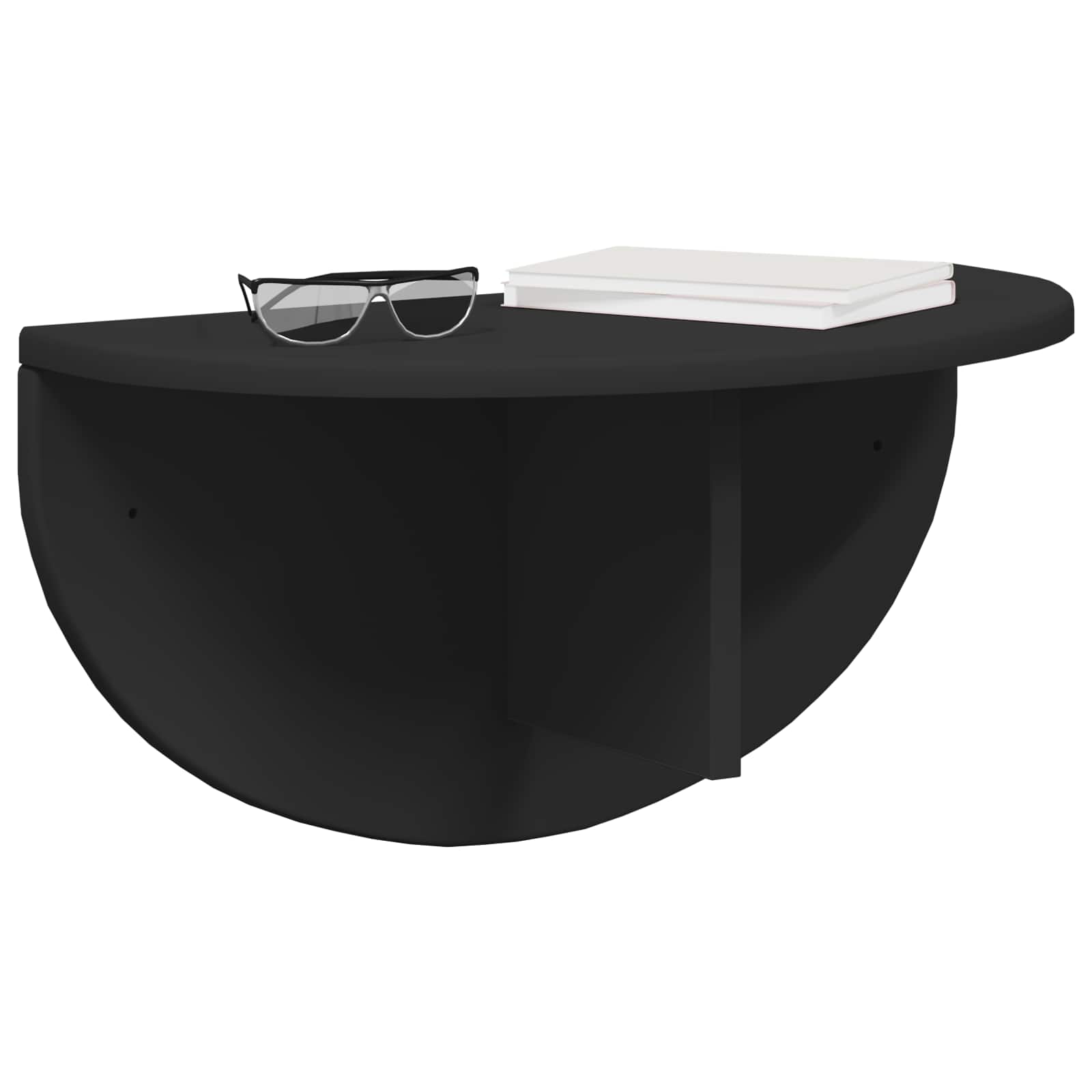 Polica na zidu 2 pcs Crna 48 x 24 x 24 cm Konstruirano drvo