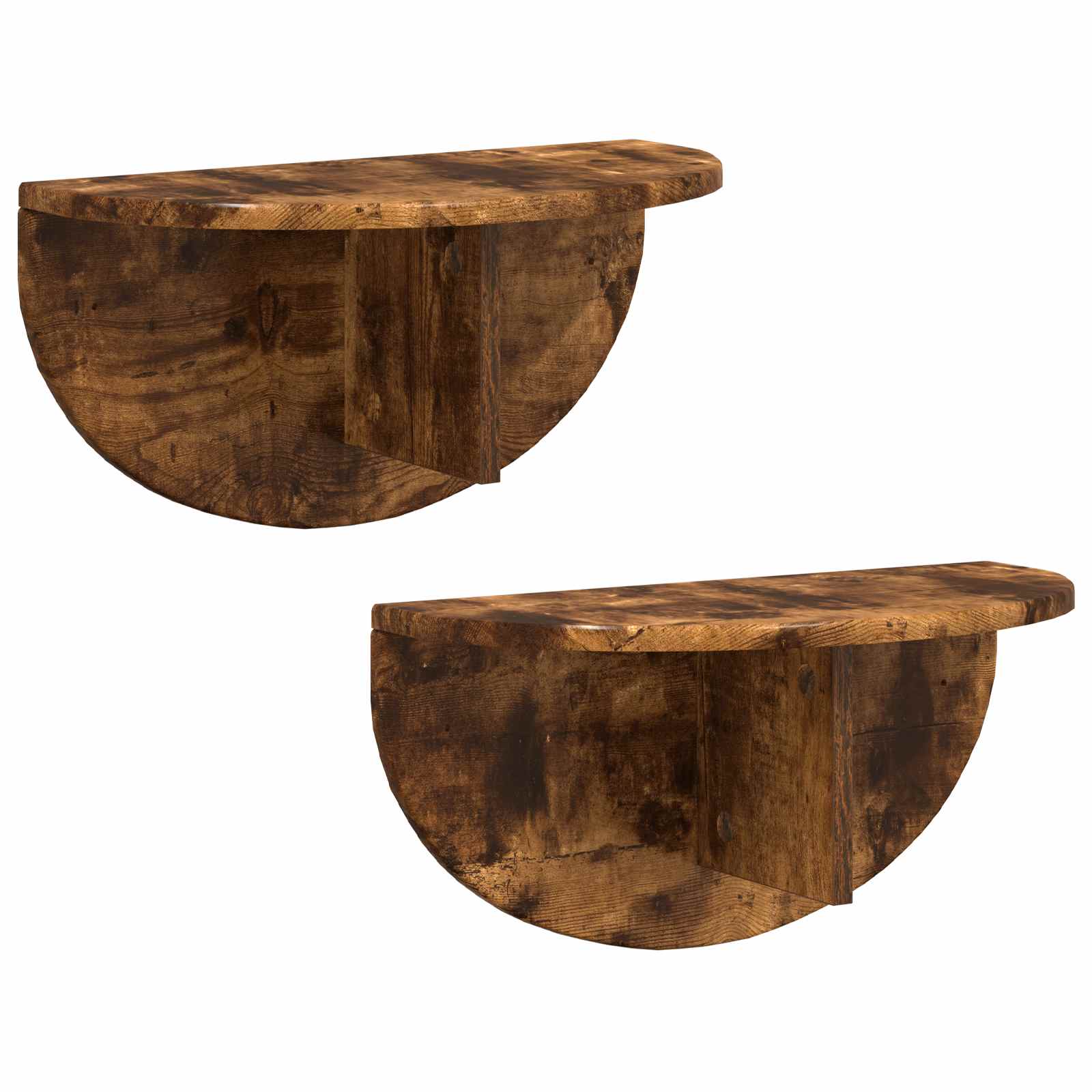 Polica na zidu Zidne 2 pcs Dimljeni hrast 48 x 24 x 24 cm
