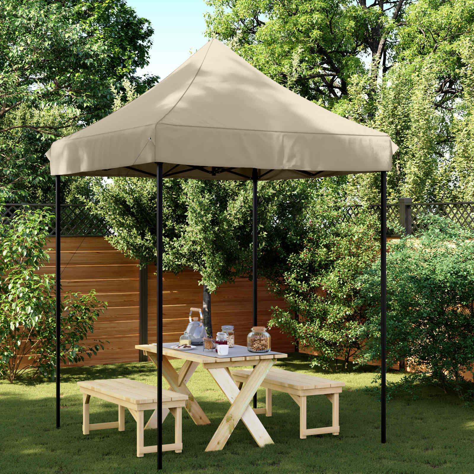 Šator za zabave Sivo-smeđa 200 x 200 x 306 cm Oxford tkanina