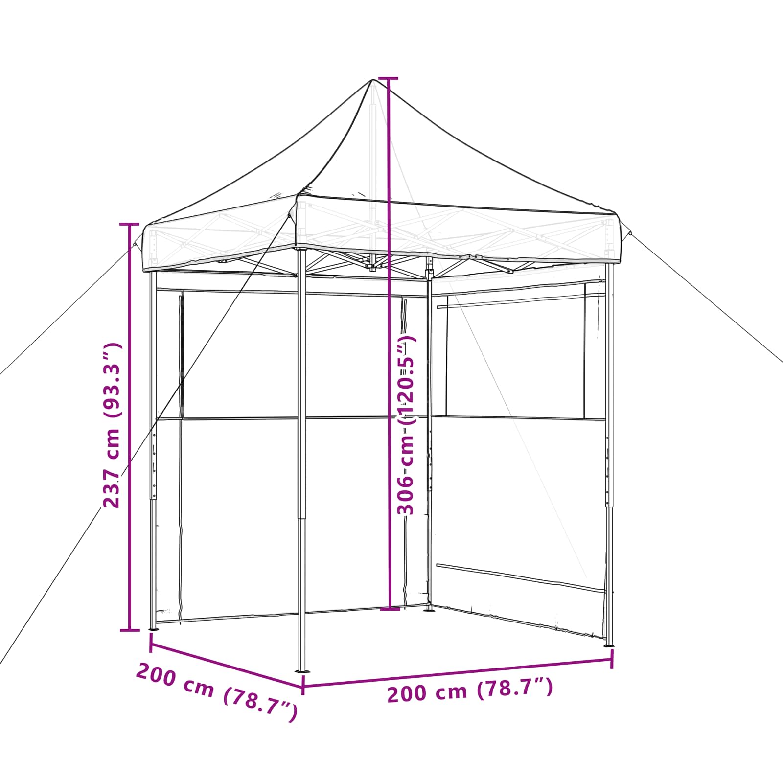 Šator za zabave Zelena 200 x 200 x 306 cm Oxford tkanina