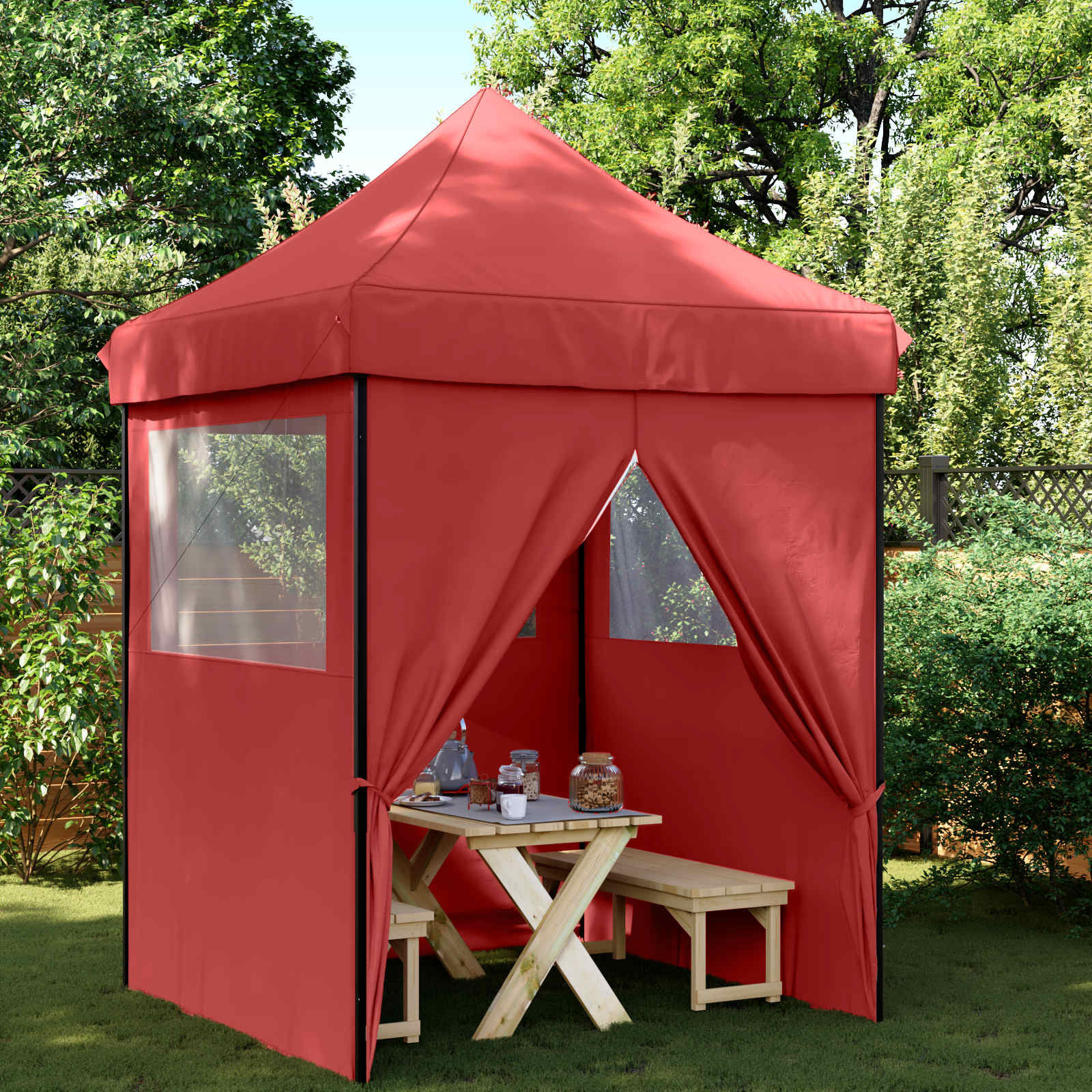 Šator za zabave Tamno crvena 200 x 200 x 306 cm Oxford tkanina