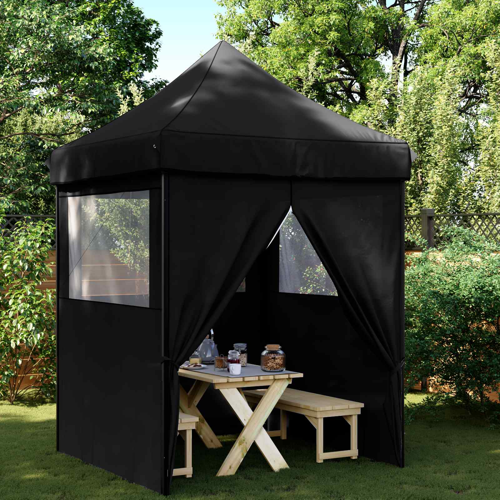 Šator za zabave Crna 200 x 200 x 306 cm Oxford tkanina
