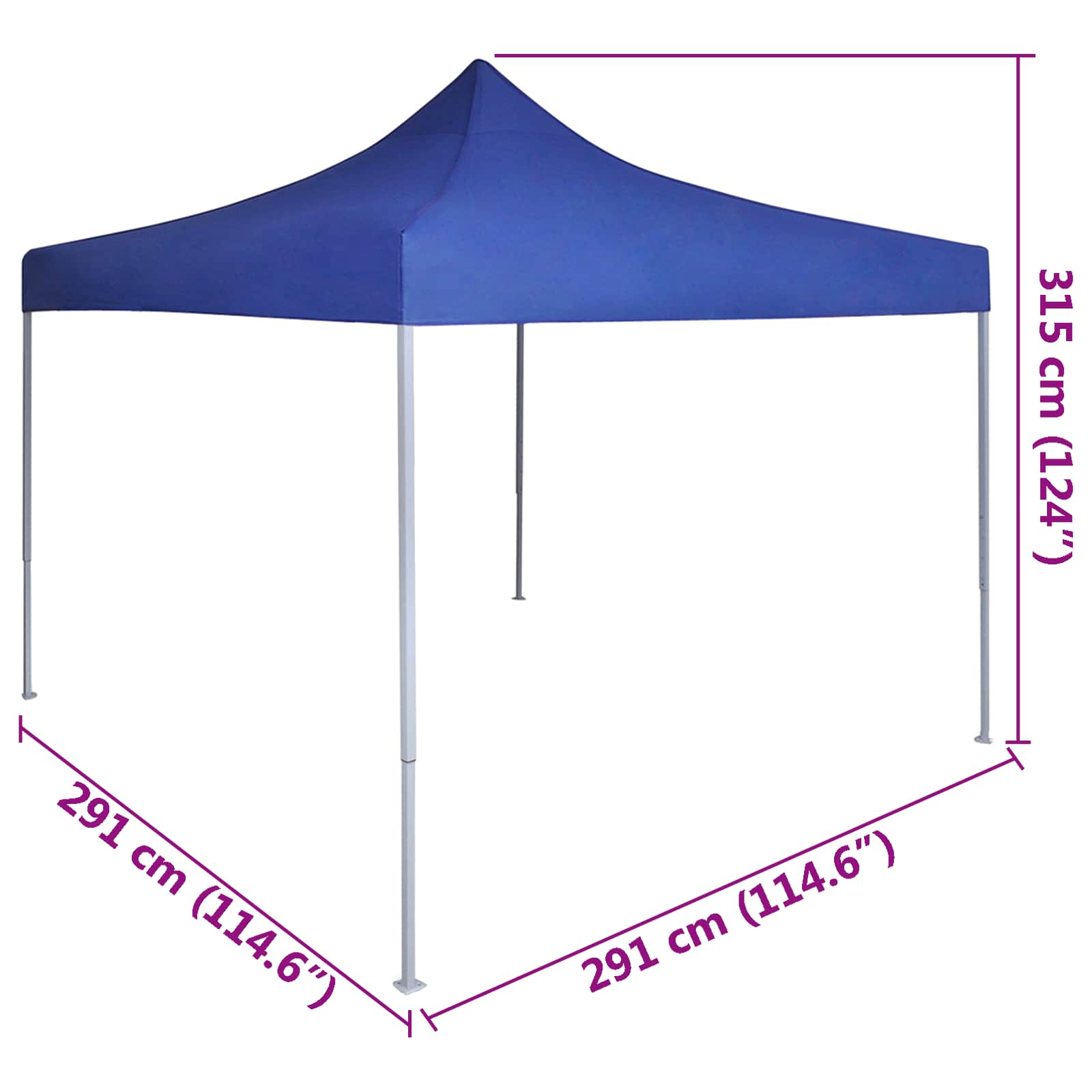 Šator za zabave Plava 291 x 291 x 315 cm Oxford tkanina
