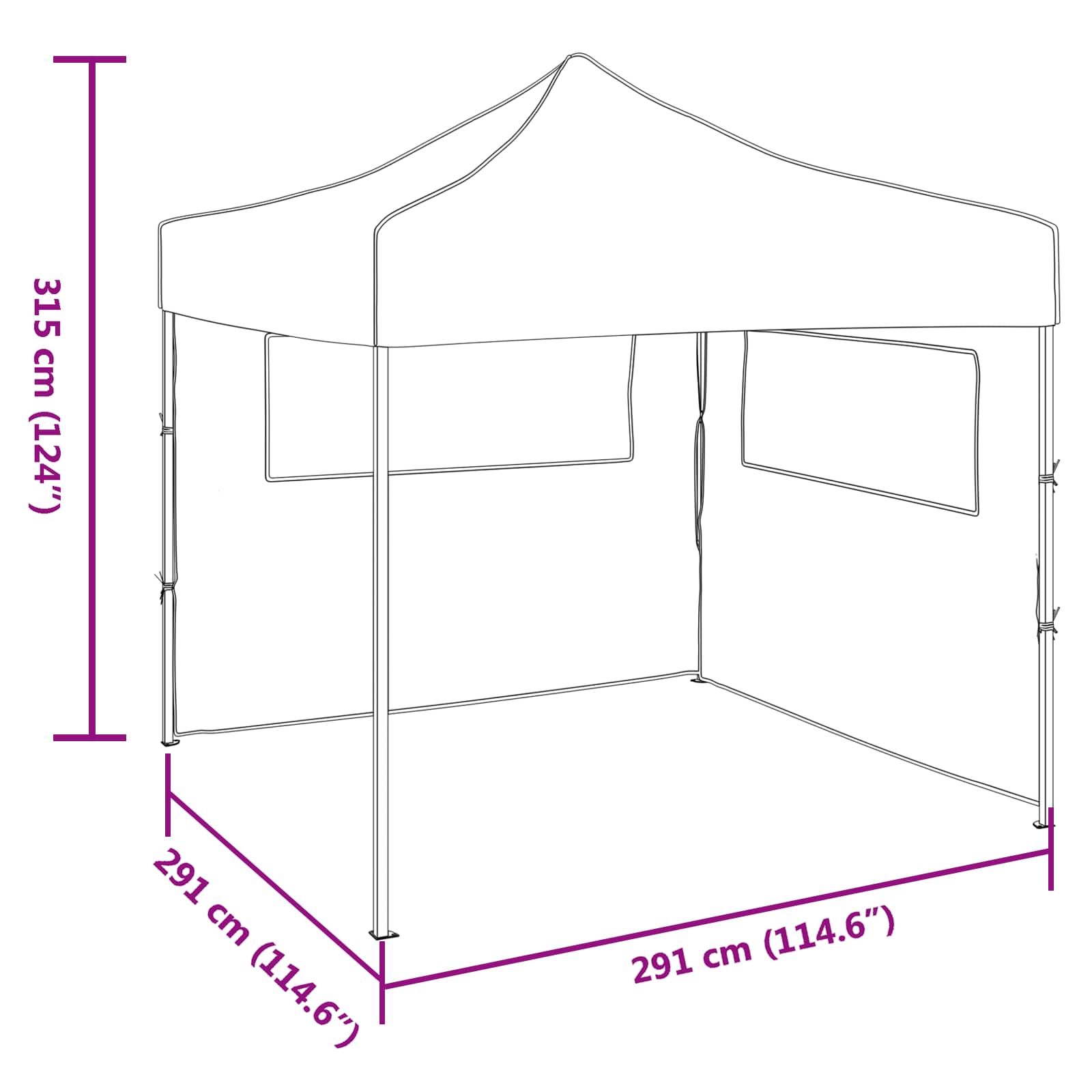 Šator za zabave Krema 291 x 291 x 315 cm Oxford tkanina