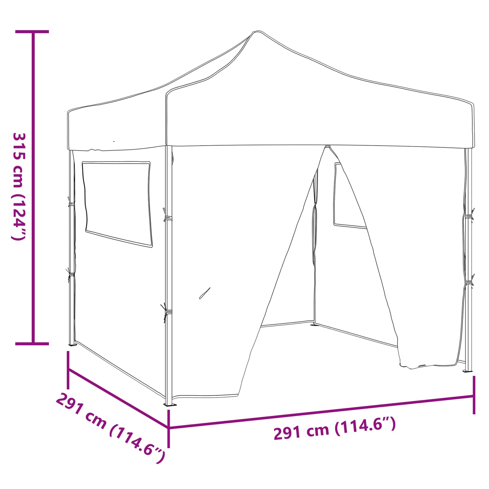 Šator za zabave Krema 291 x 291 x 315 cm Oxford tkanina
