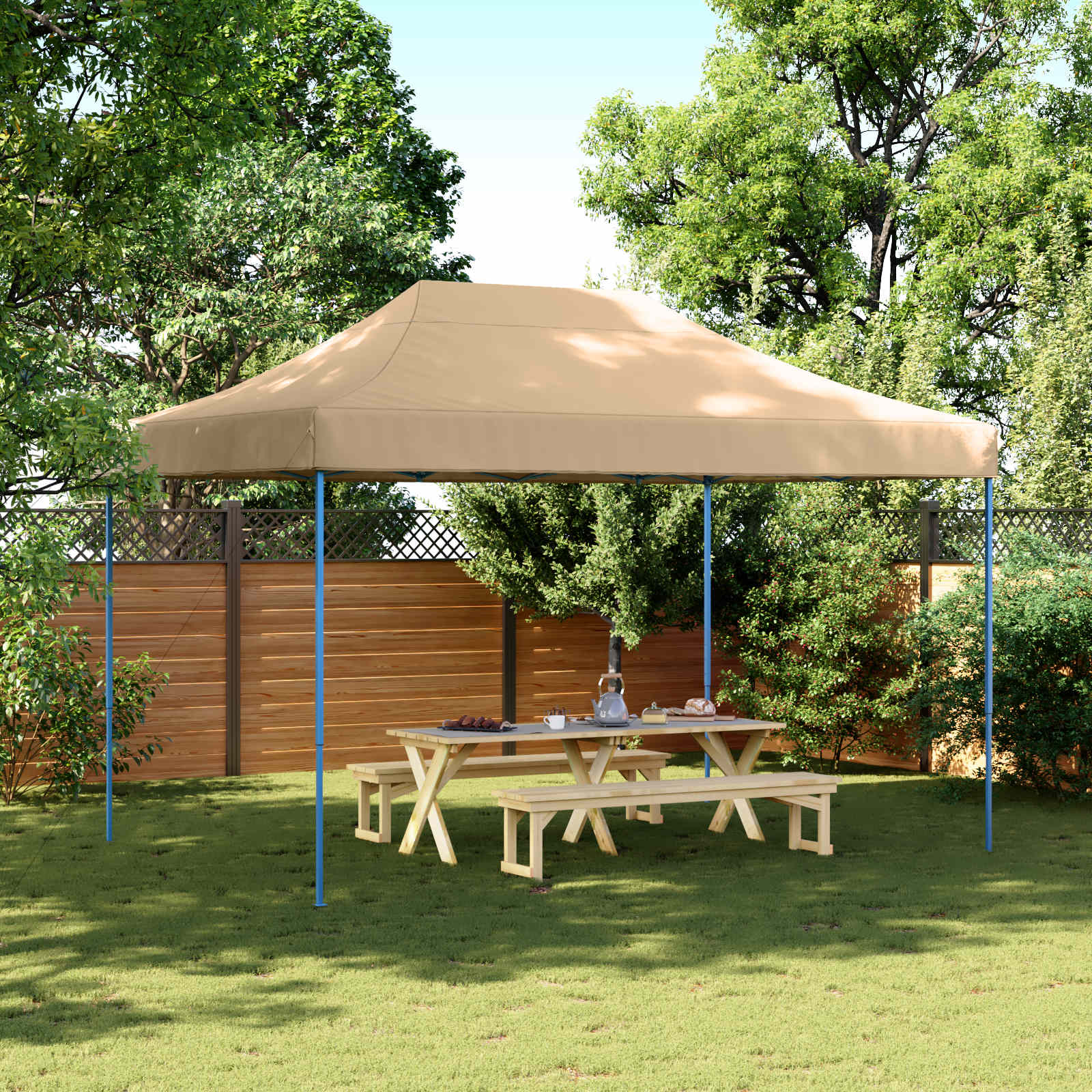 Šator za zabave Bež 279 x 410 x 315 cm Oxford tkanina