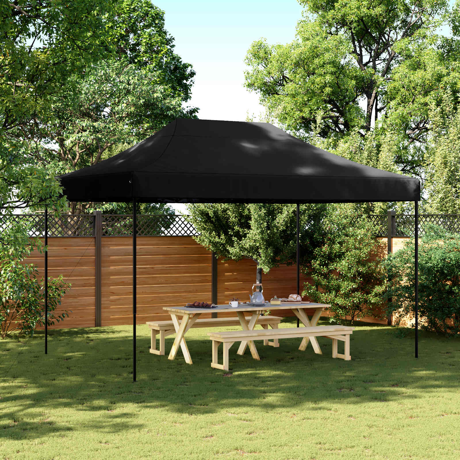 Šator za zabave Crna 279 x 410 x 315 cm Oxford tkanina