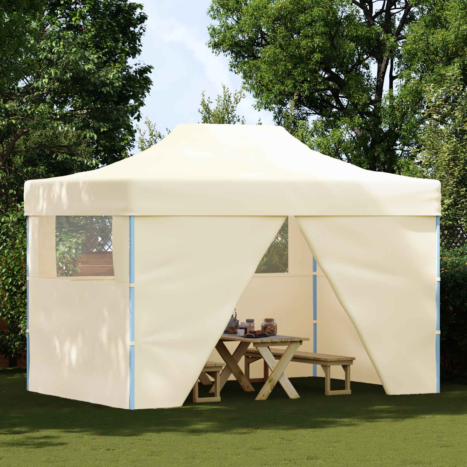 Šator za zabave Krema 280 x 410 x 315 cm Oxford tkanina