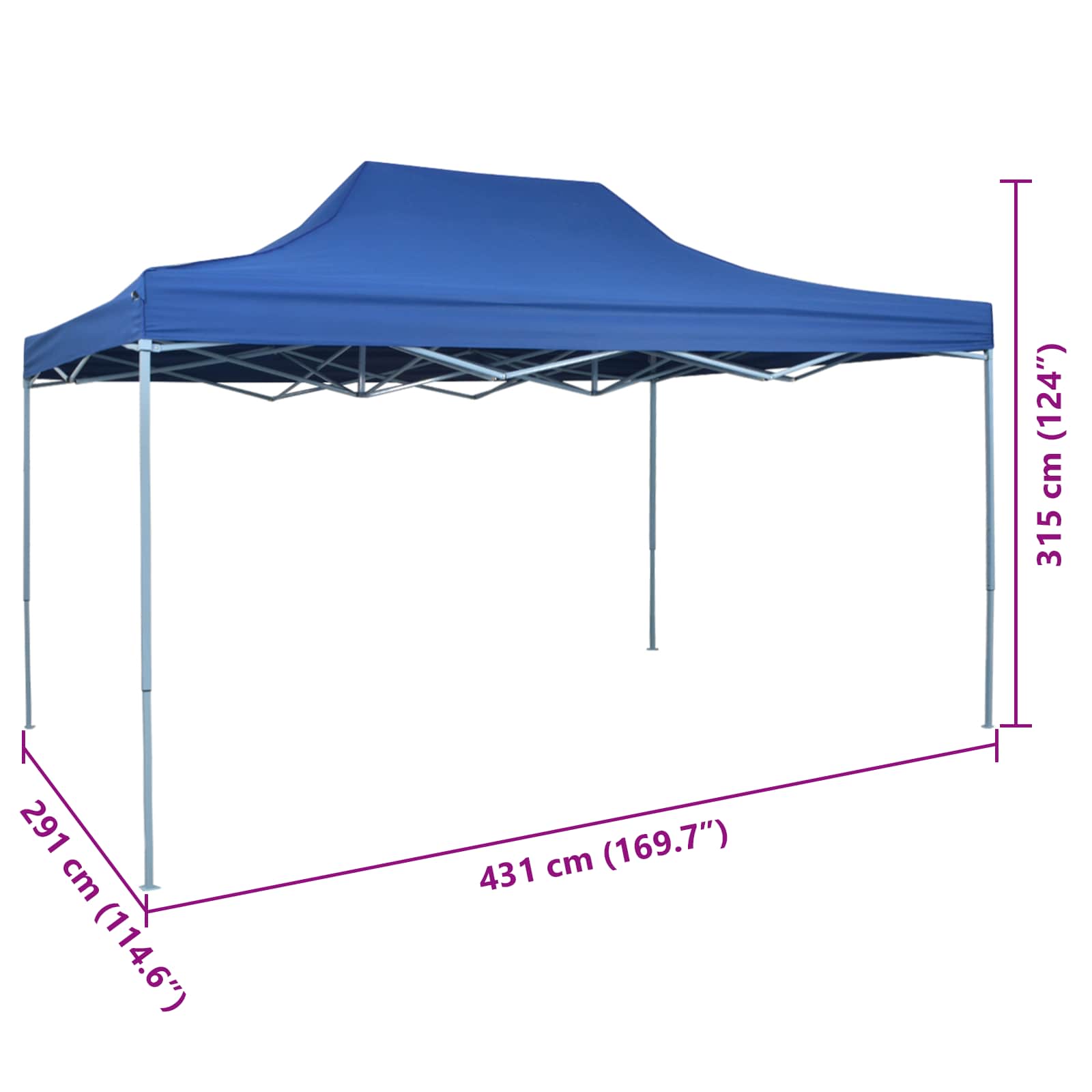 Šator za zabave Plava 291 x 431 x 315 cm Oxford tkanina