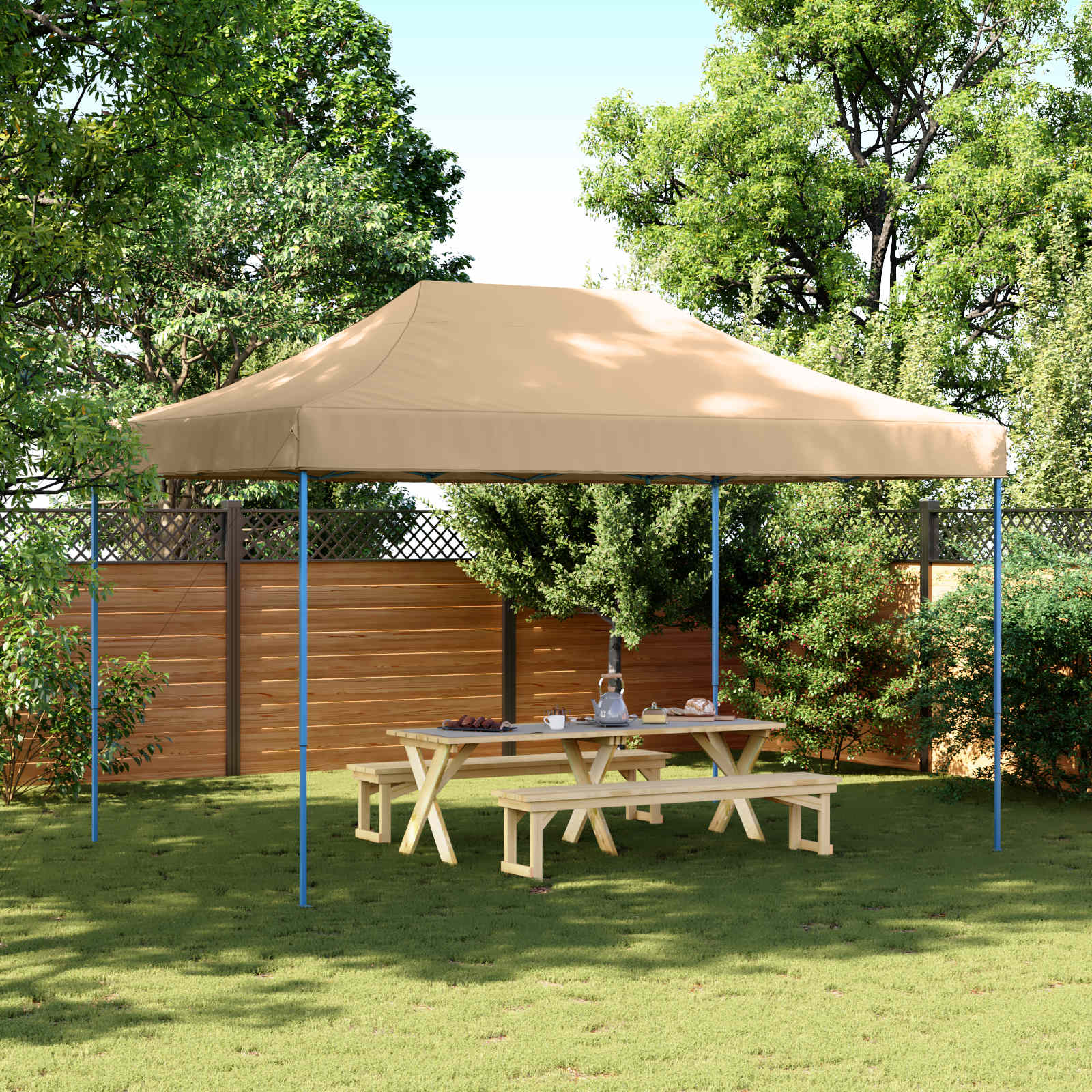 Šator za zabave Bež 292 x 440 x 315 cm Oxford tkanina