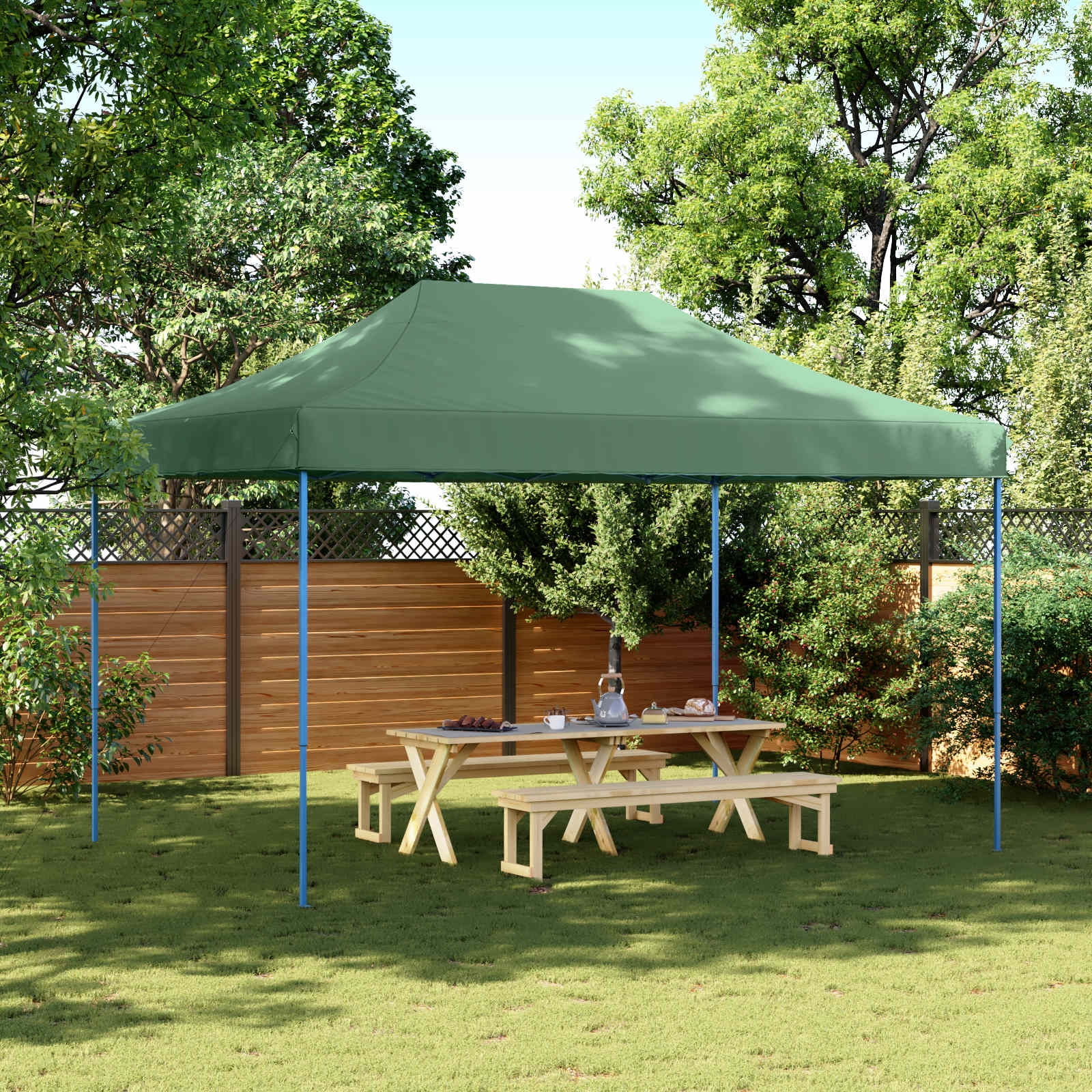 Šator za zabave Zelena 292 x 440 x 315 cm Oxford tkanina