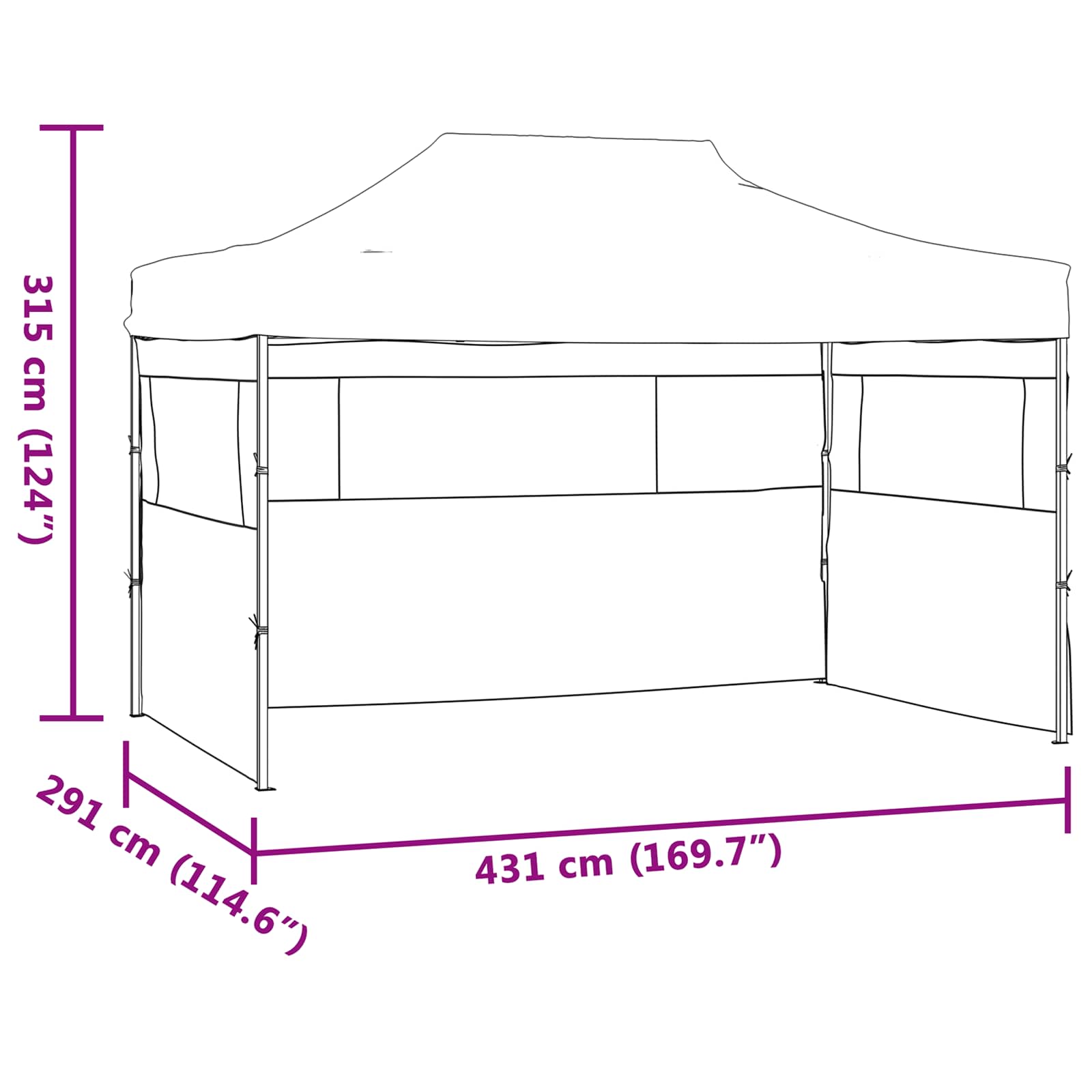 Šator za zabave Plava 291 x 431 x 315 cm Oxford tkanina