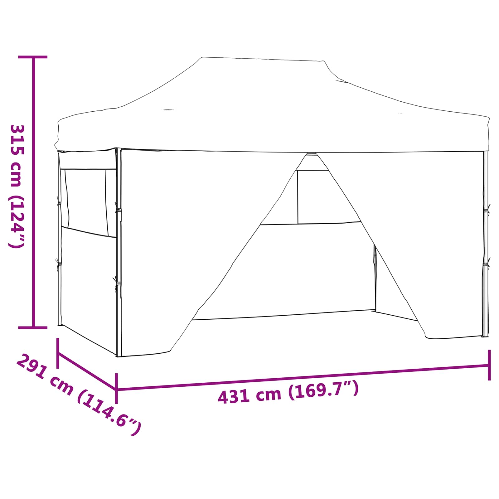 Šator za zabave Plava 291 x 431 x 315 cm Oxford tkanina