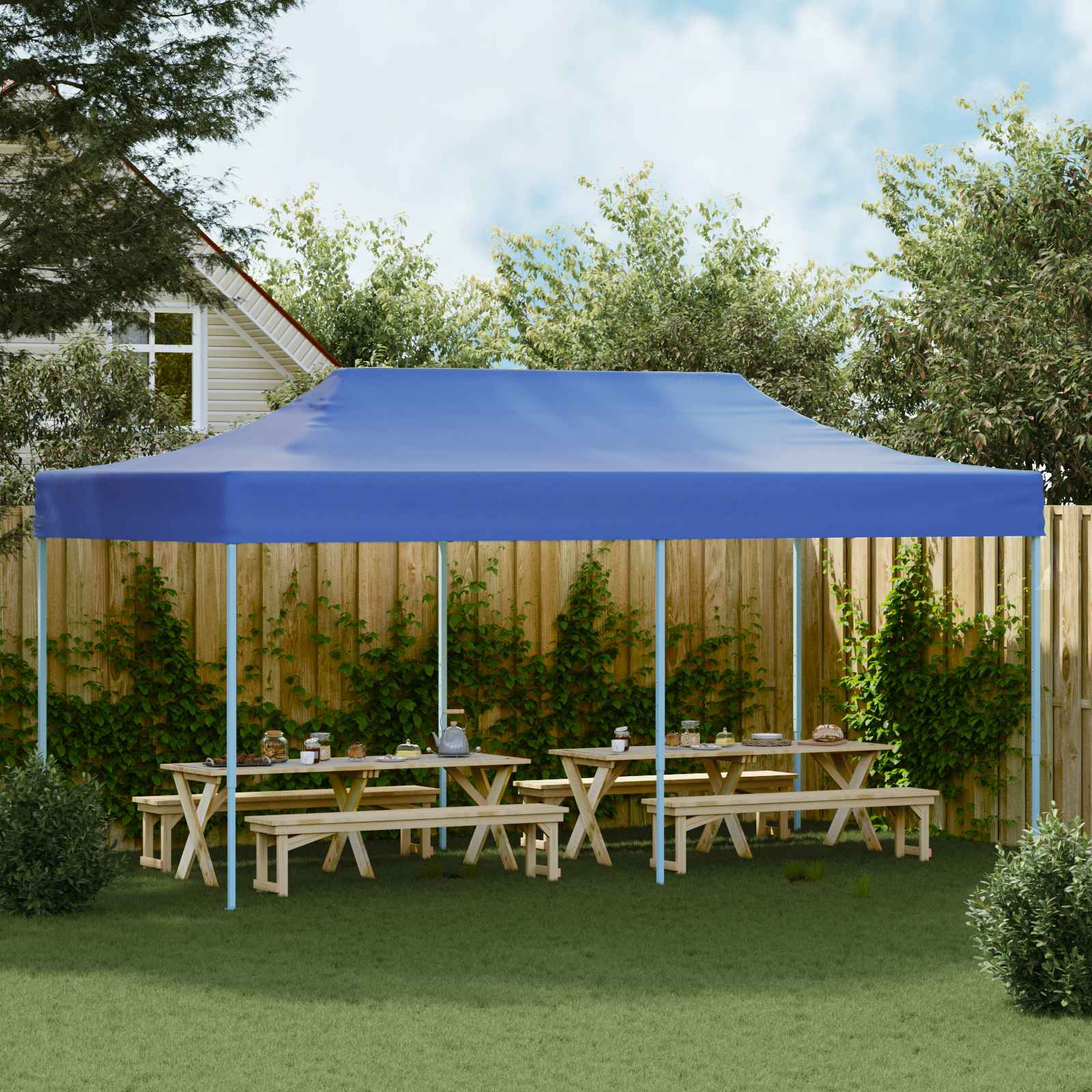 Šator za zabave Plava 291 x 580 x 315 cm Oxford tkanina