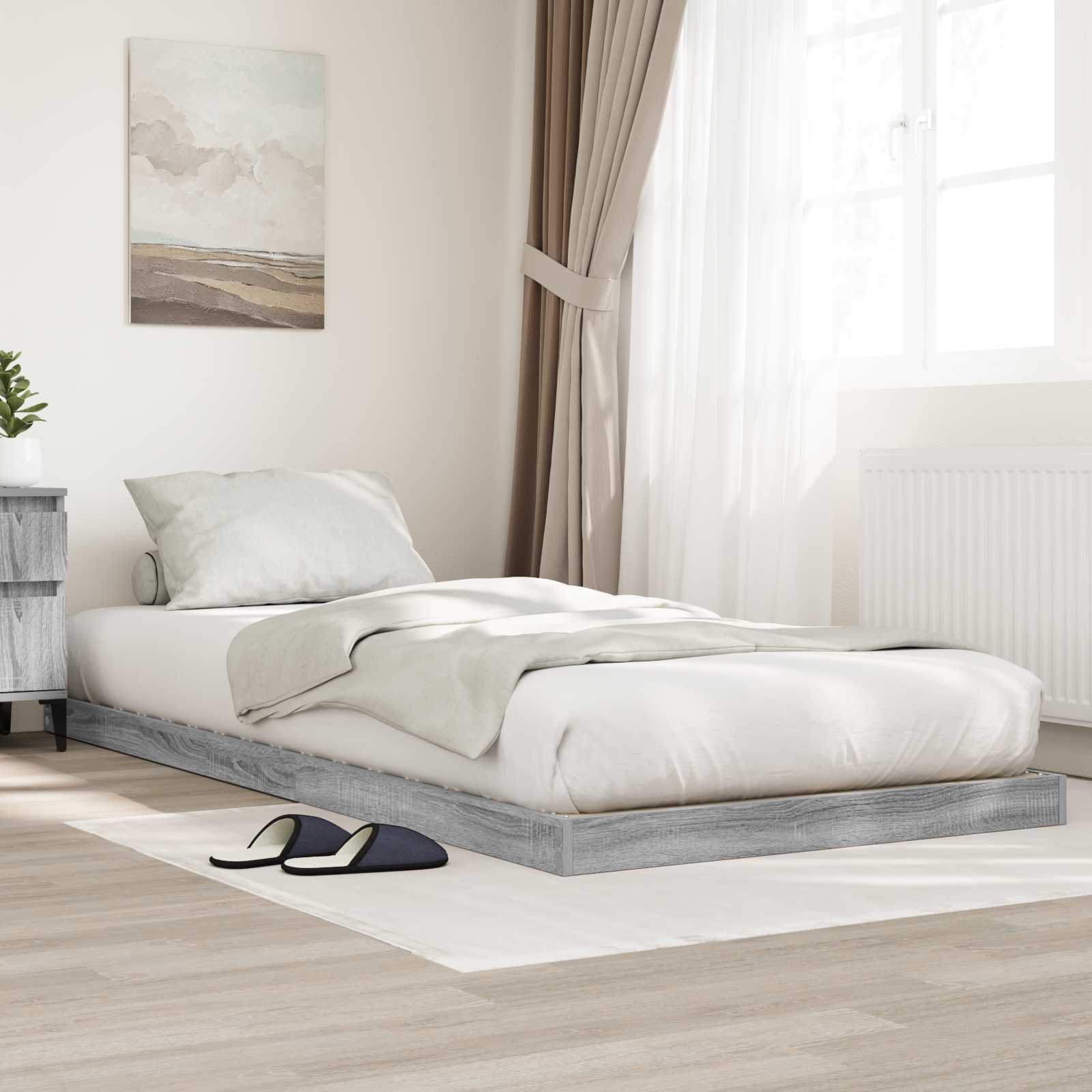 Krevet s daskama Siva Sonoma 90 x 200 cm Konstruirano drvo