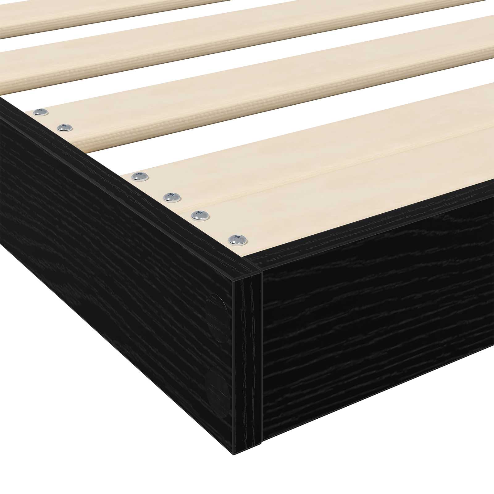 Krevet s daskama Crni hrast 100 x 200 cm Konstruirano drvo