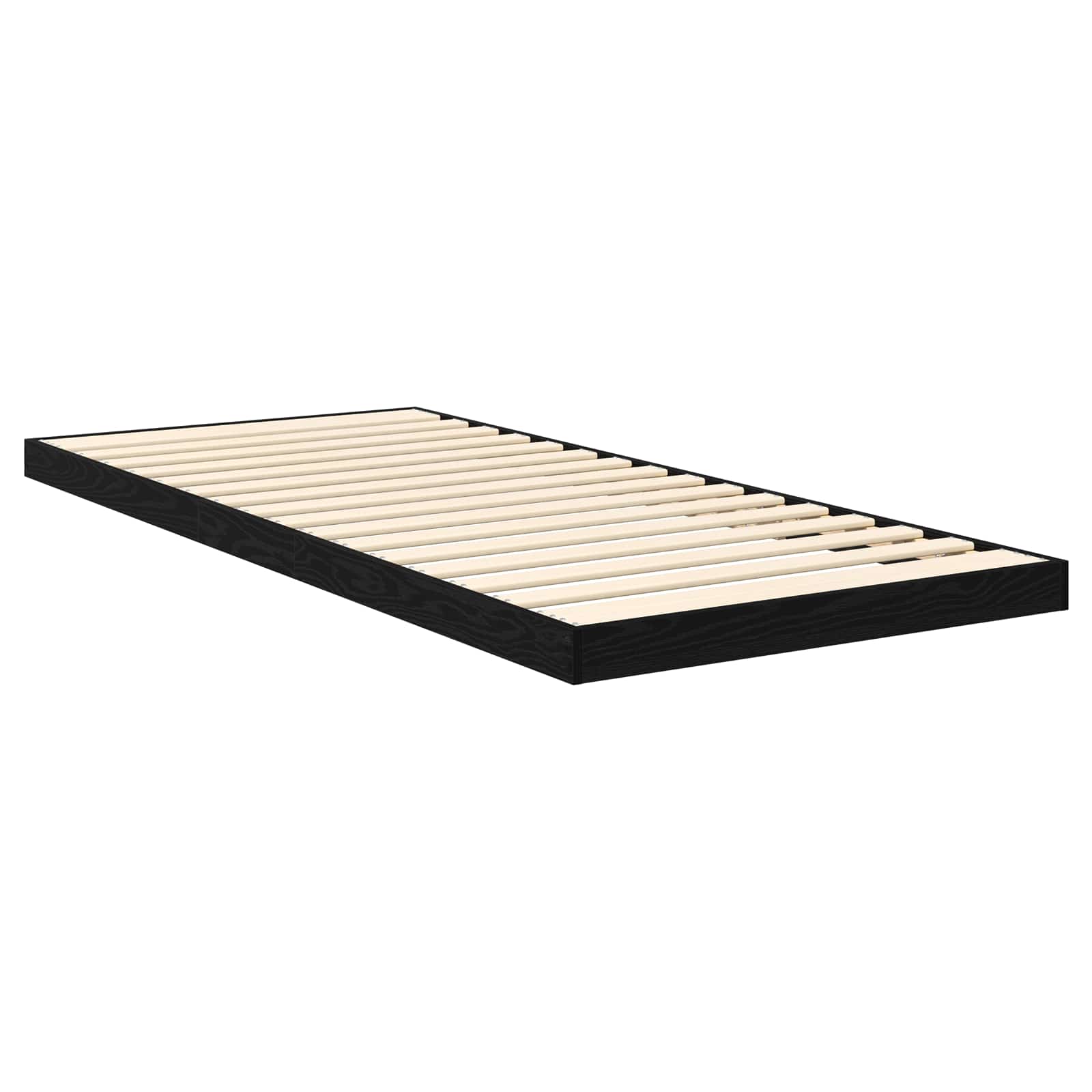 Krevet s daskama Crni hrast 100 x 200 cm Konstruirano drvo