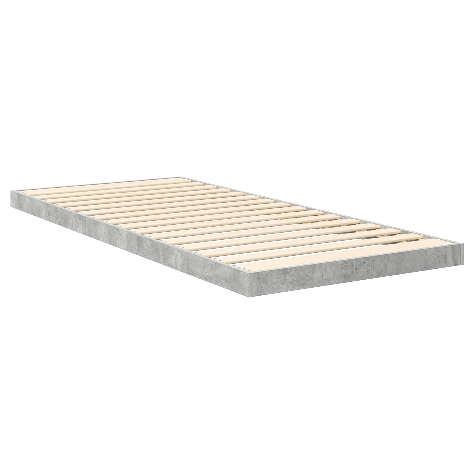 Krevet s daskama Betonski sivi 100 x 200 cm Konstruirano drvo