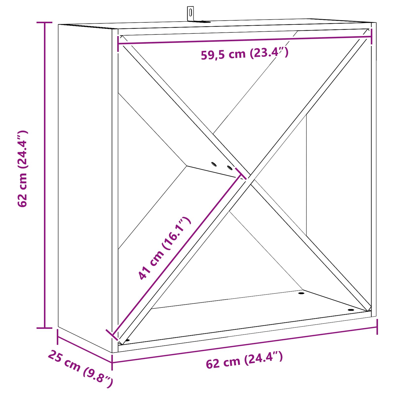 Stalak za vino 2 pcs Bijelo 62 x 25 x 62 cm Čvrsto borovo drvo