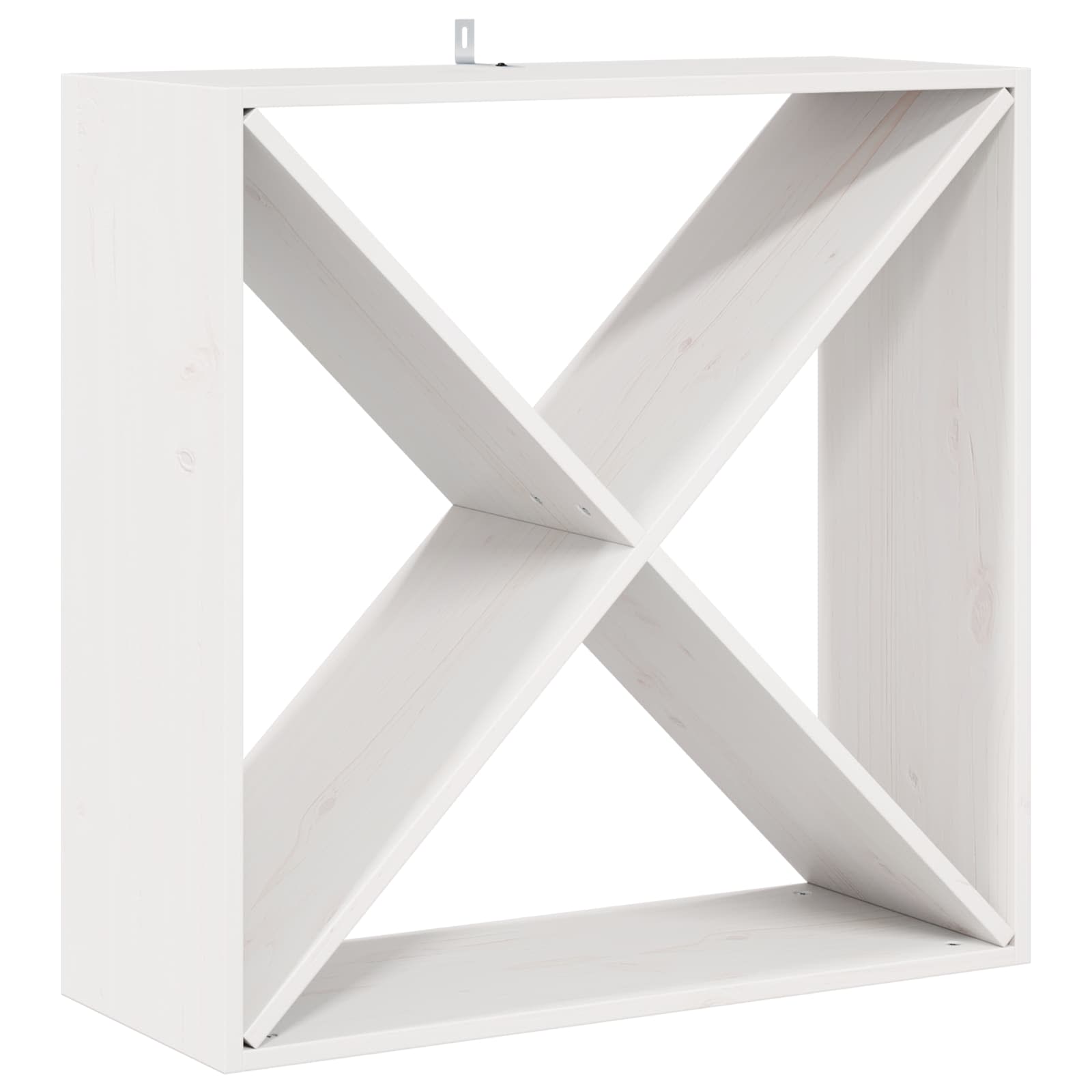 Stalak za vino 4 pcs Bijelo 62 x 25 x 62 cm Čvrsto borovo drvo