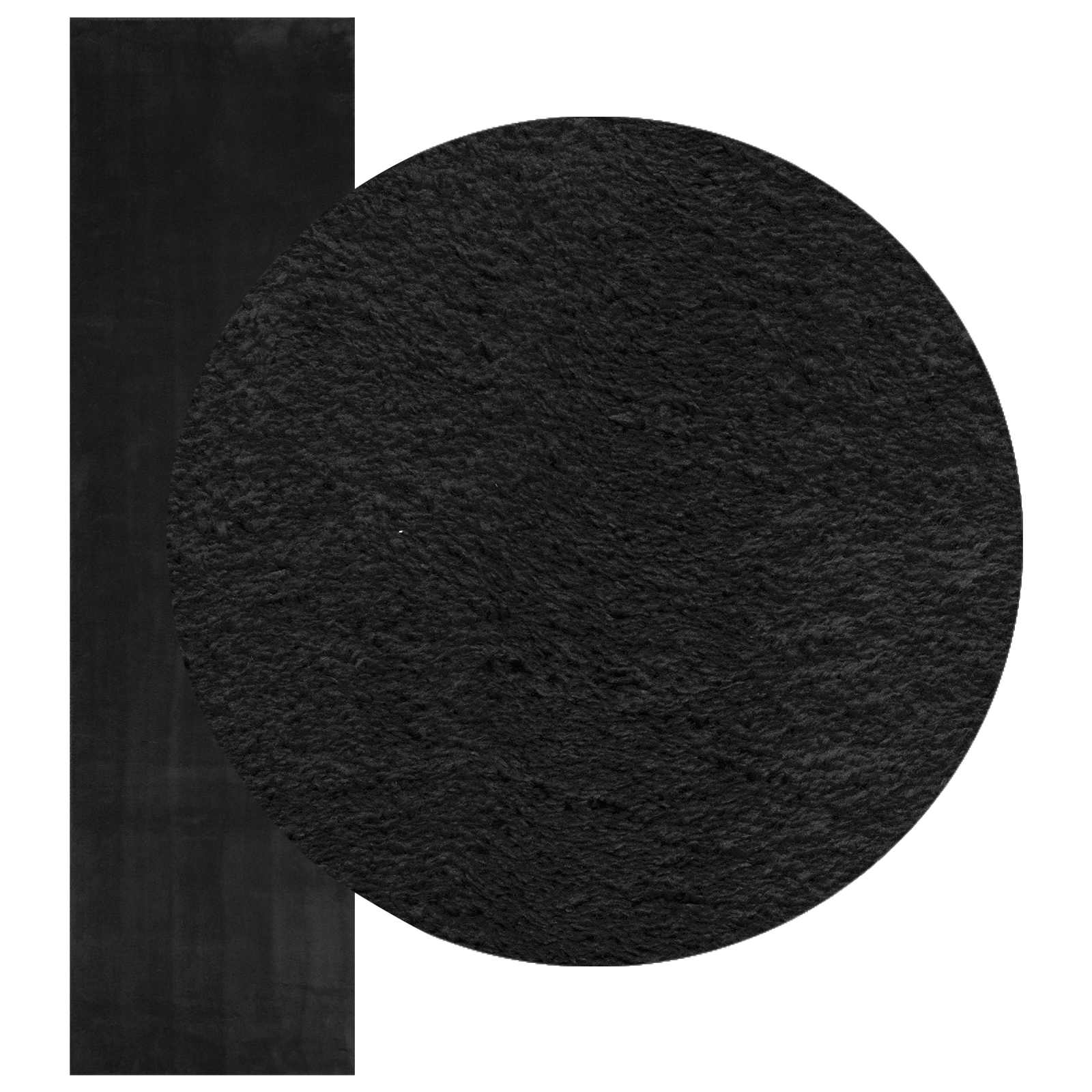 Srednje pahuljasti, mekana i periva prostirka HUARTE Crna