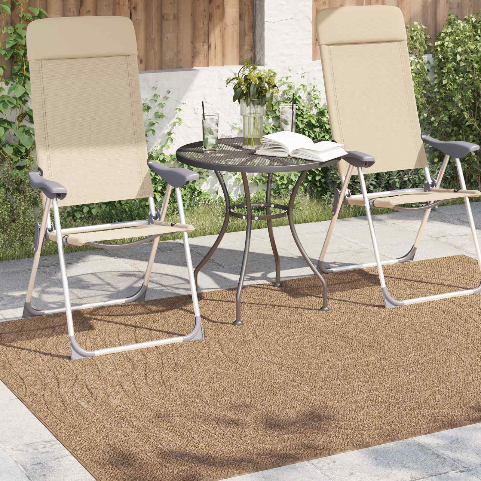 Tepisi za područja Moiré AGIRA Prirodna 170 x 120 cm Poliester