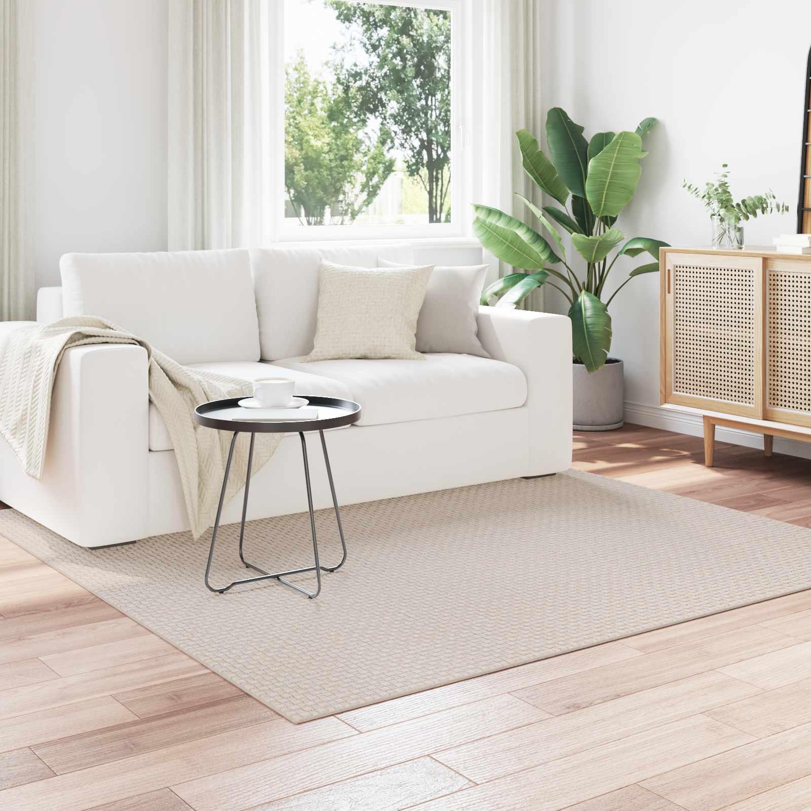 Tepisi za područja Četvrtasti FARO Krema 120 x 120 cm Poliester
