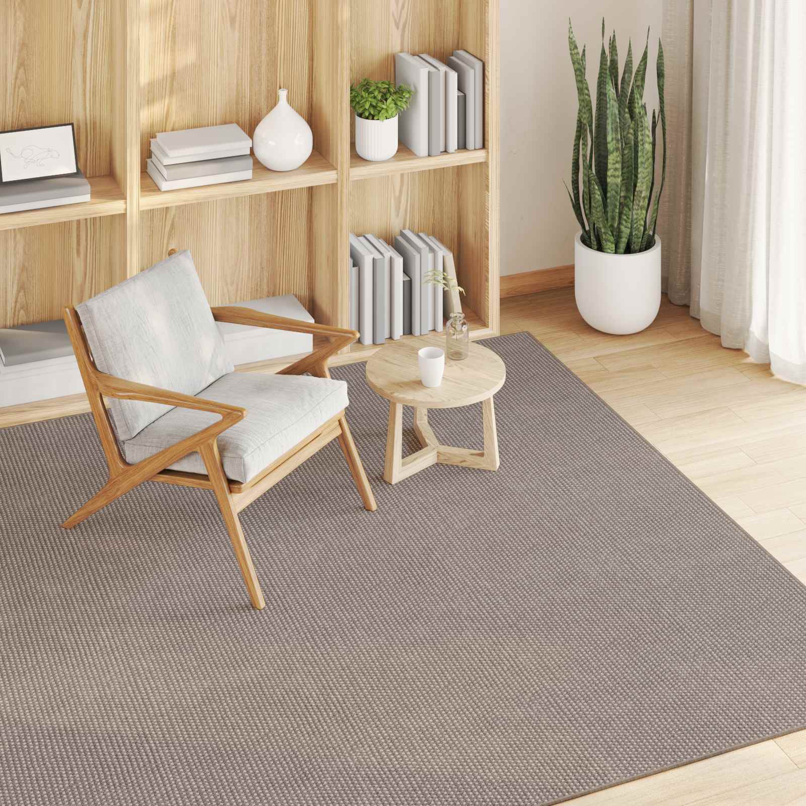 Tepisi za područja LUGO Sivo-smeđa 200 x 200 cm Poliester