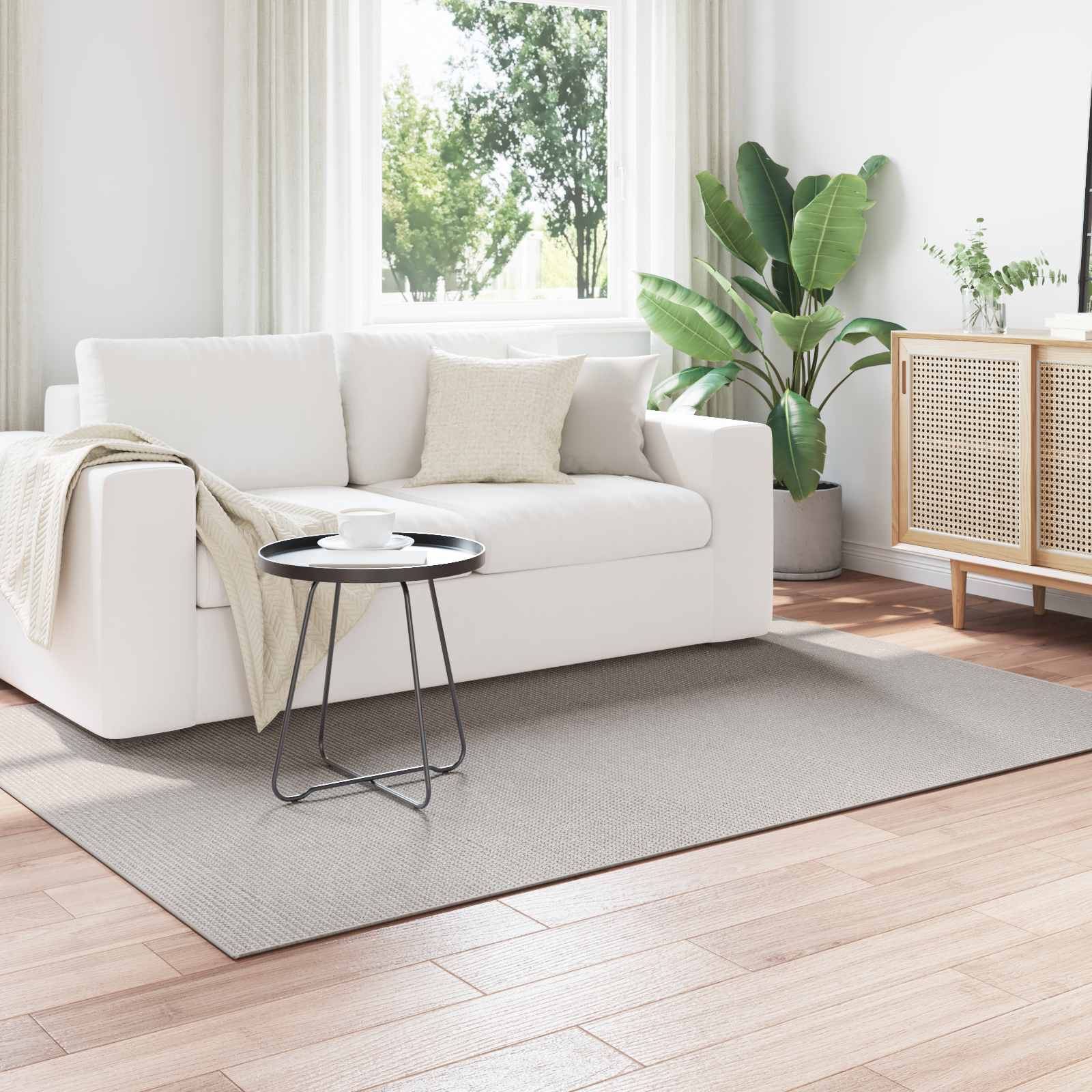 Tepisi za područja LUGO Krem i Siva 140 x 200 cm Poliester
