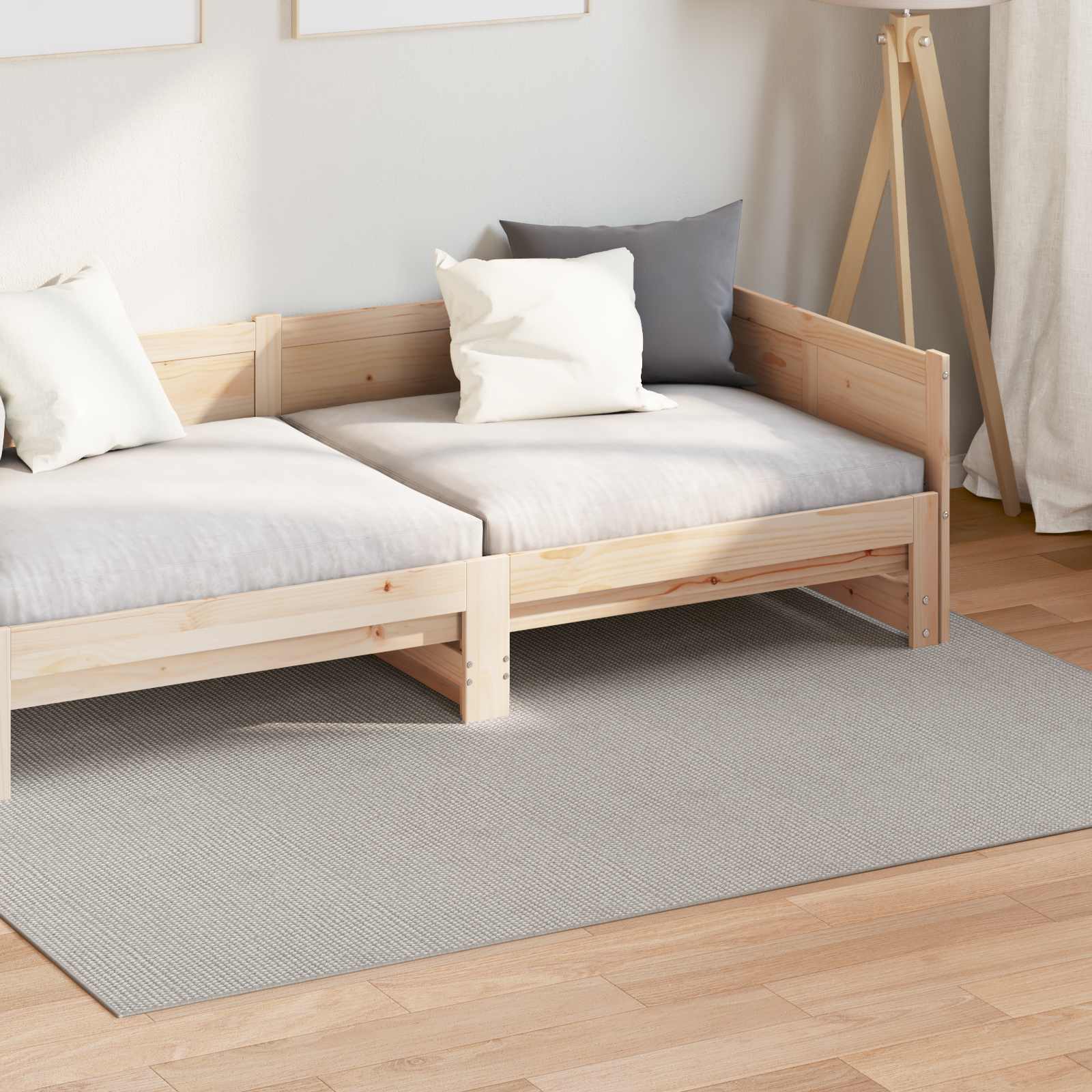 Tepisi za područja LUGO Krem i Siva 140 x 200 cm Poliester