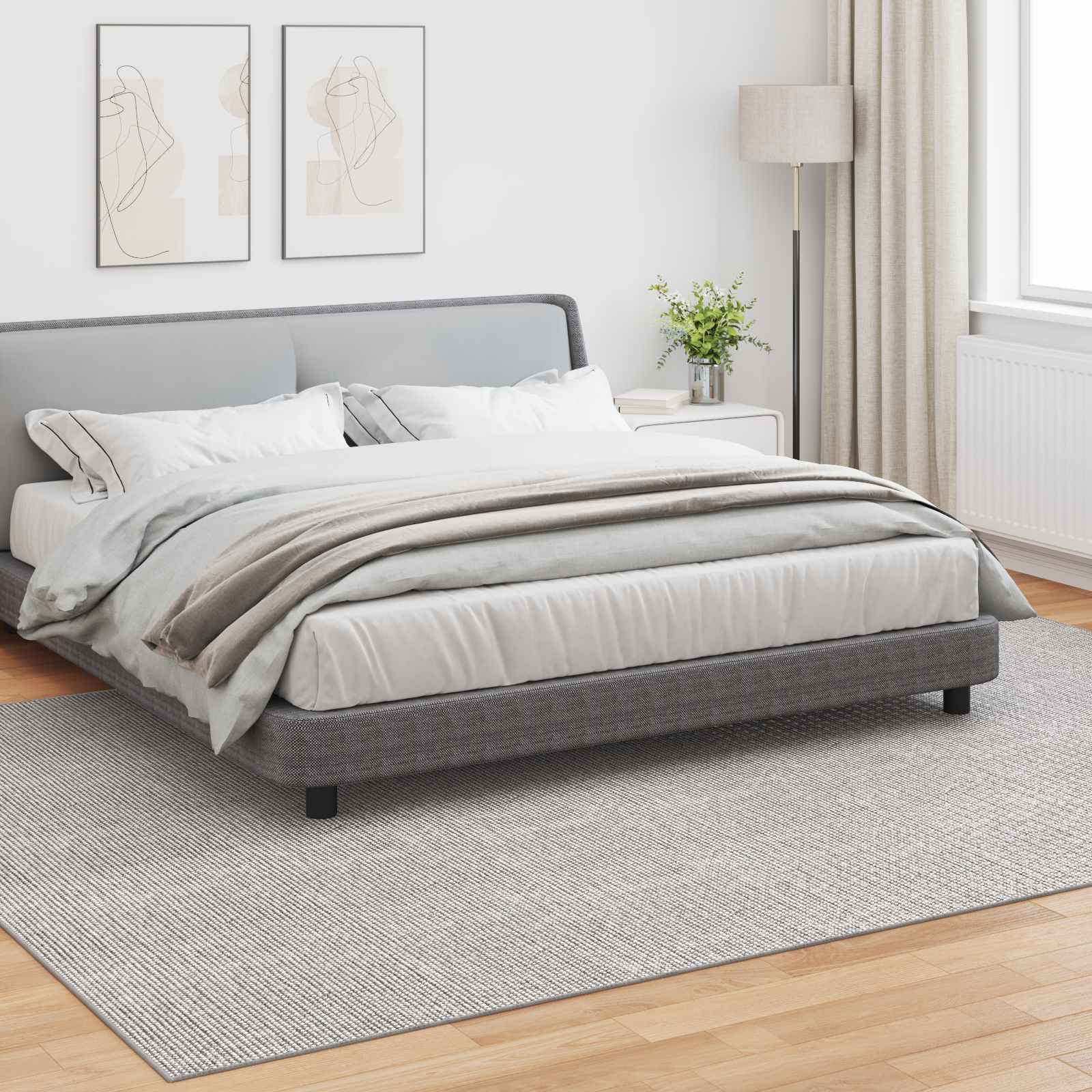 Tepisi za područja LUGO Krem i Siva 240 x 340 cm Poliester